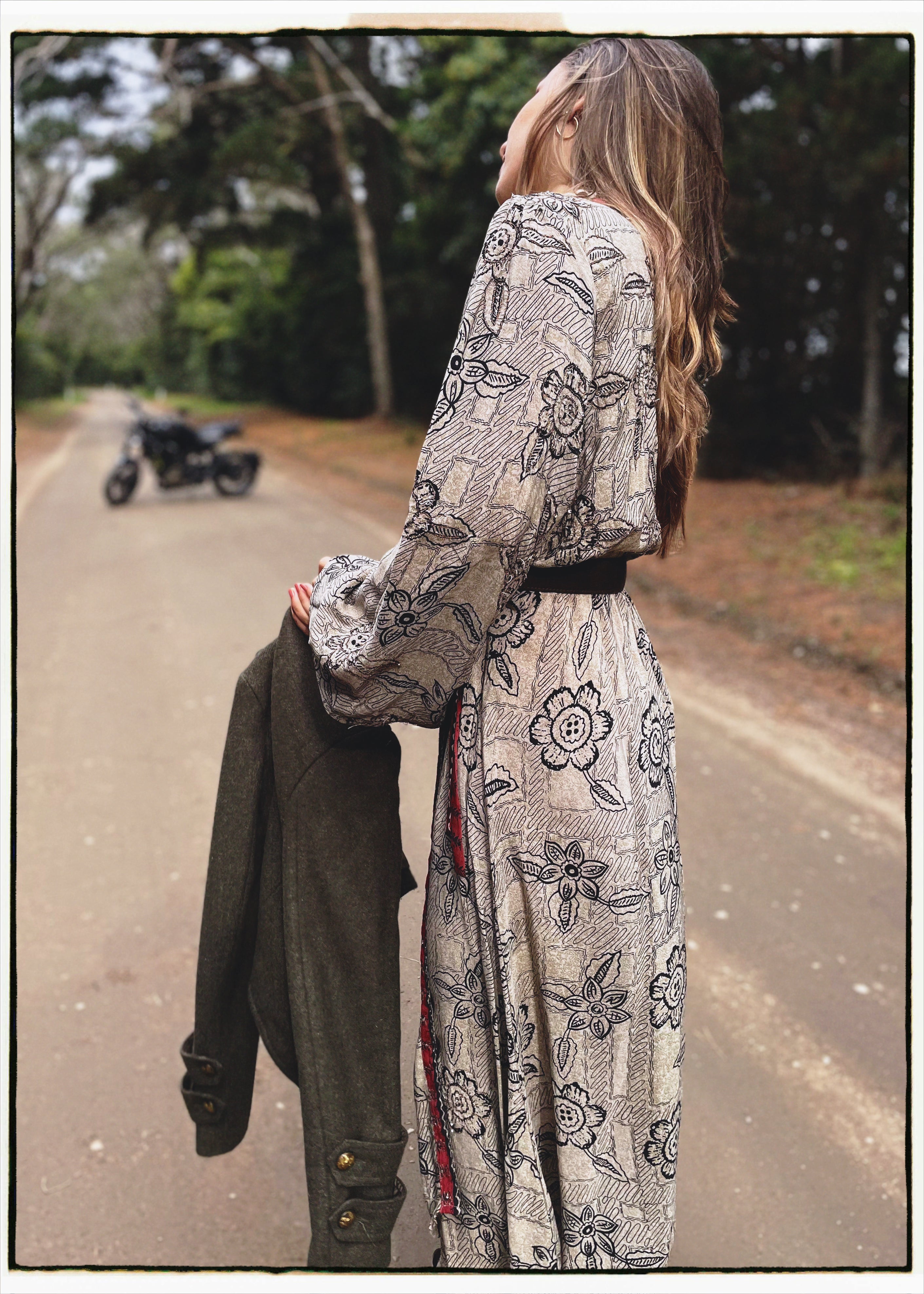 Caladium Wrap Silk Dress ~ Kalamata XL