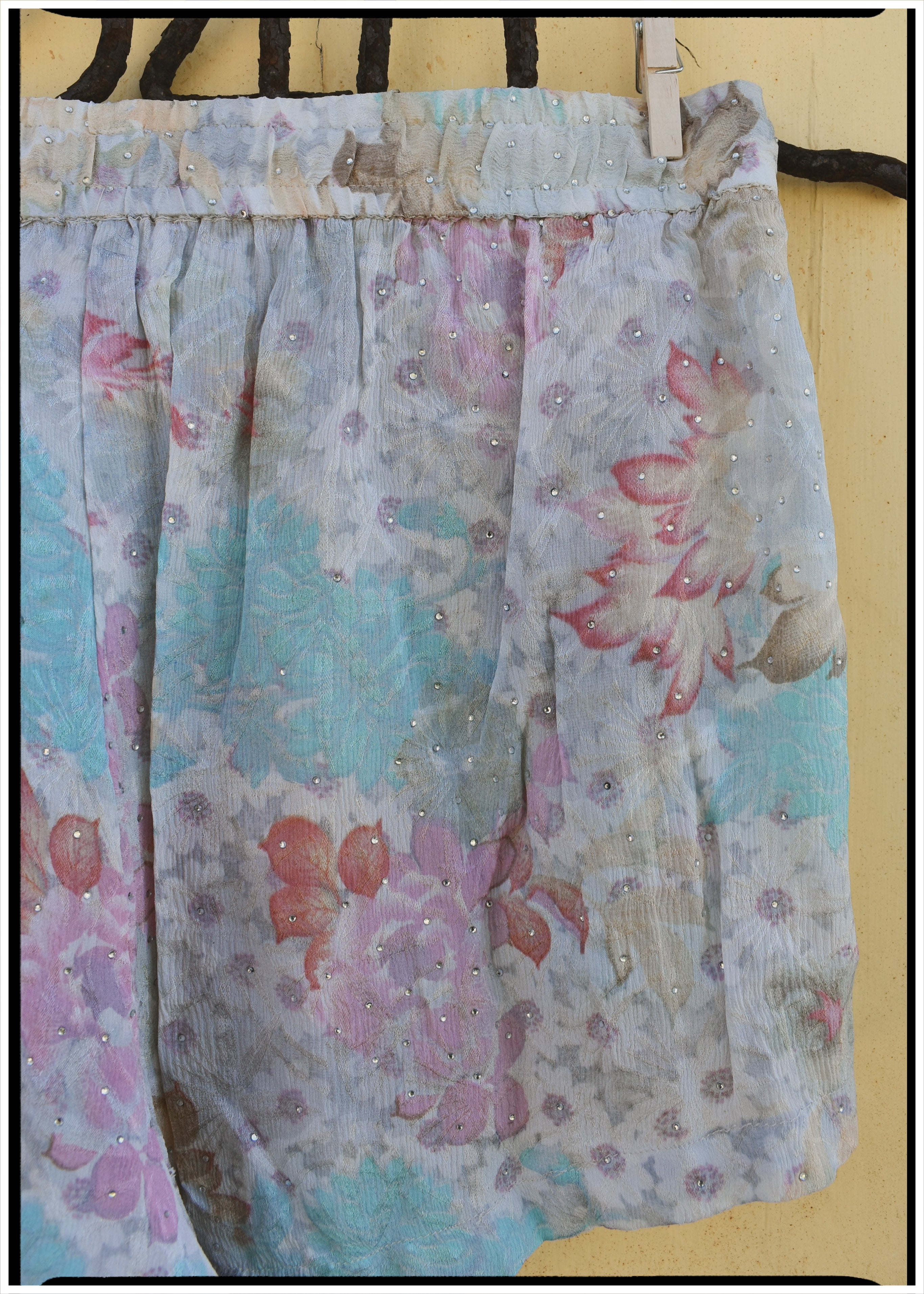 Fumaria Silk Shorts ~ Azzurrine XL