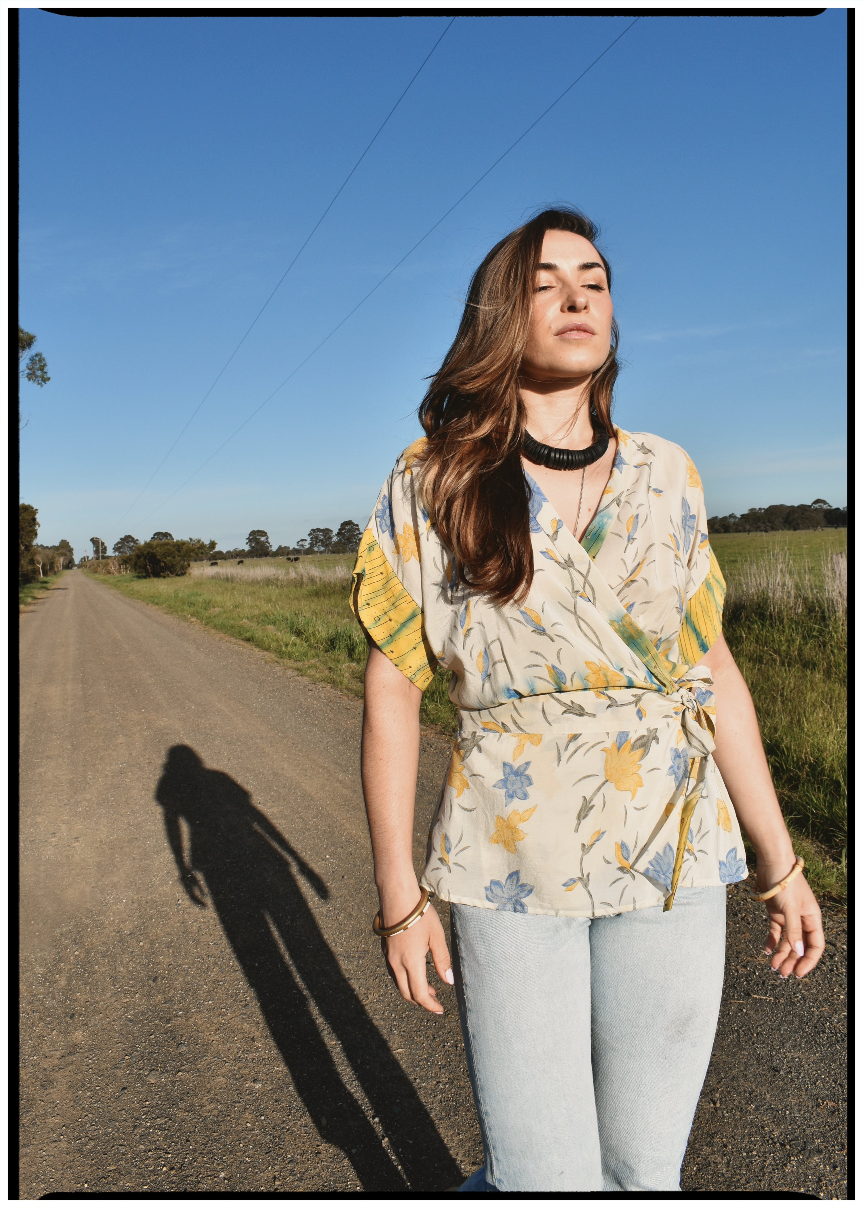 Bassia Silk Crepe Cross Tie Front Blouse ~ Daffodil L