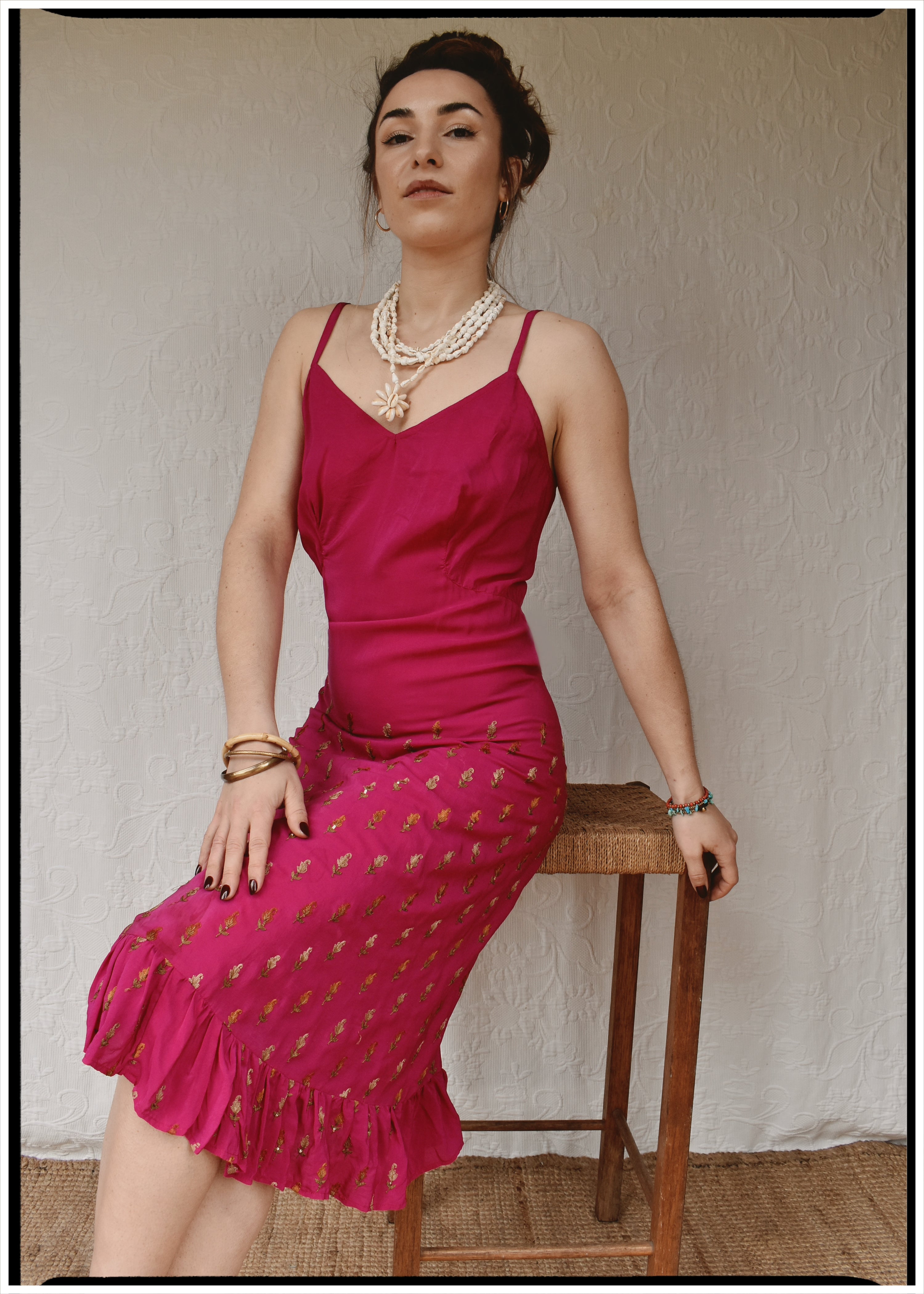 Rumex Silk Slip Dress ~ Flambe M