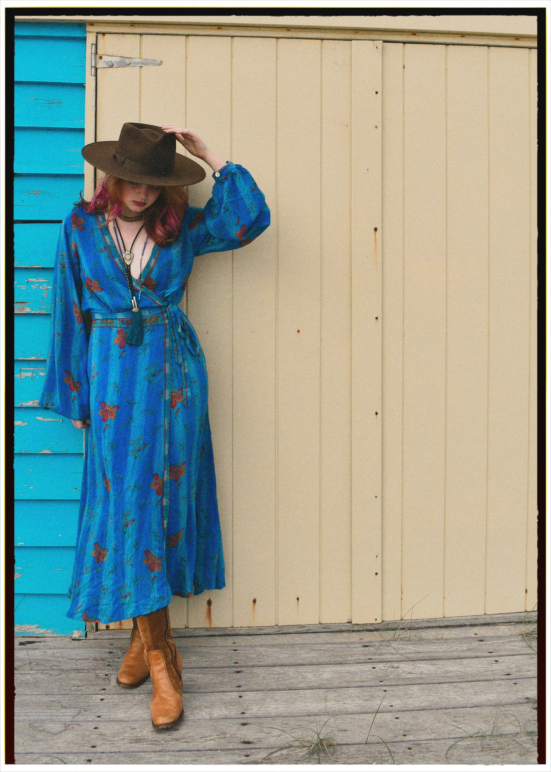 Caladium Silk Wrap Dress ~ Aquarius XS