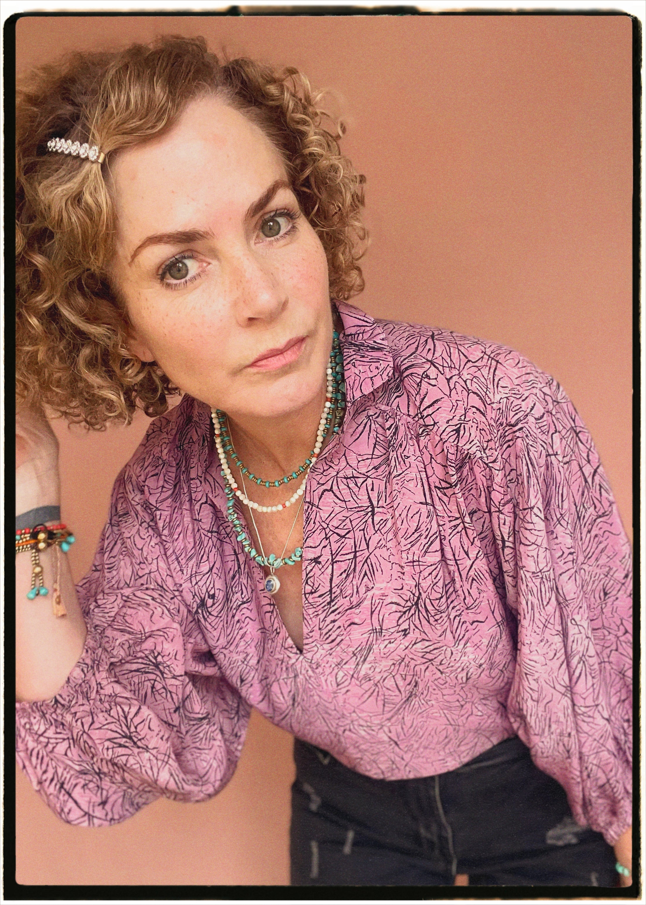 Ochna Silk Crepe Shirt ~ Violet XL