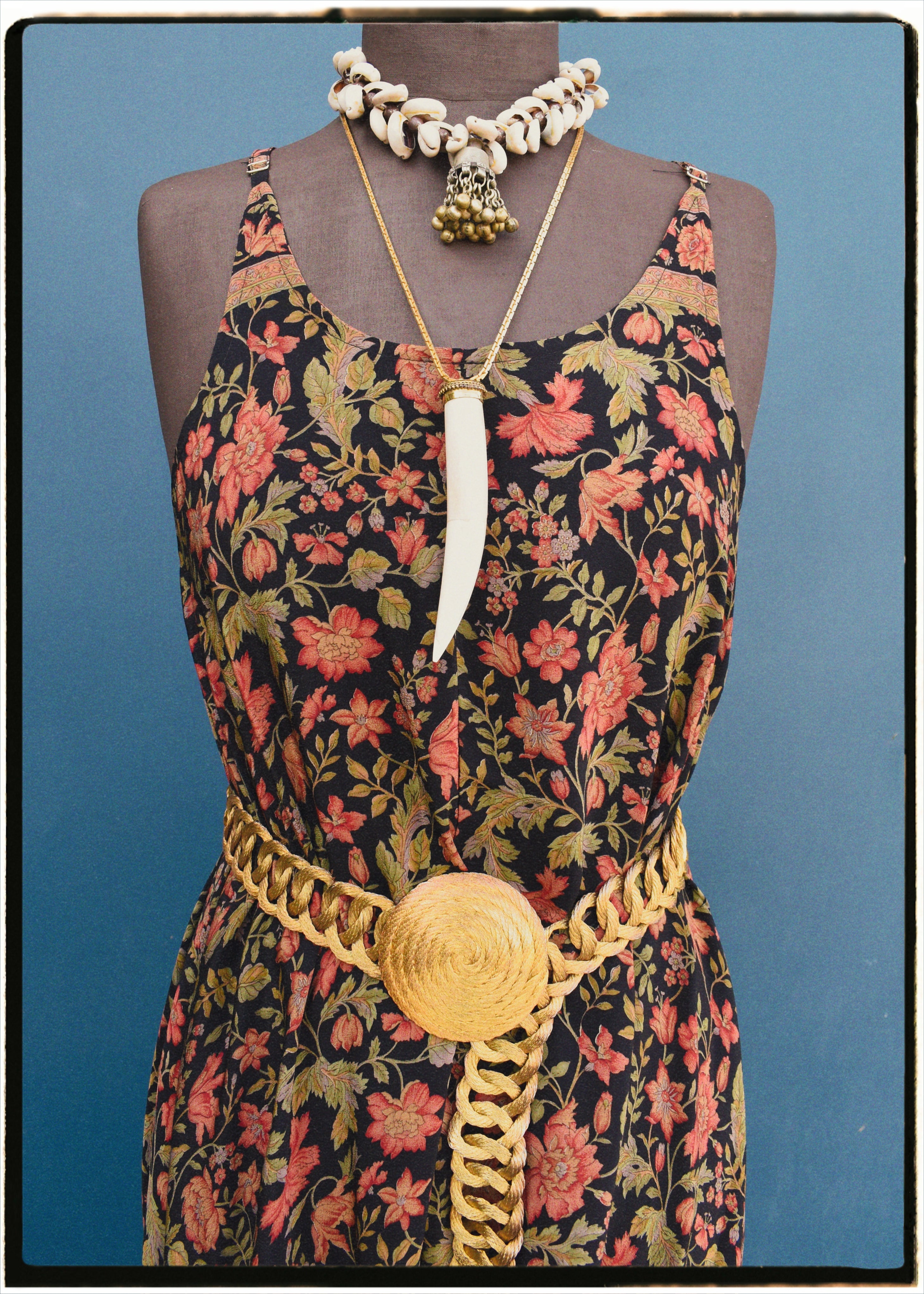 Eustoma Silk Crepe Swing Maxi Dress ~ Heron L