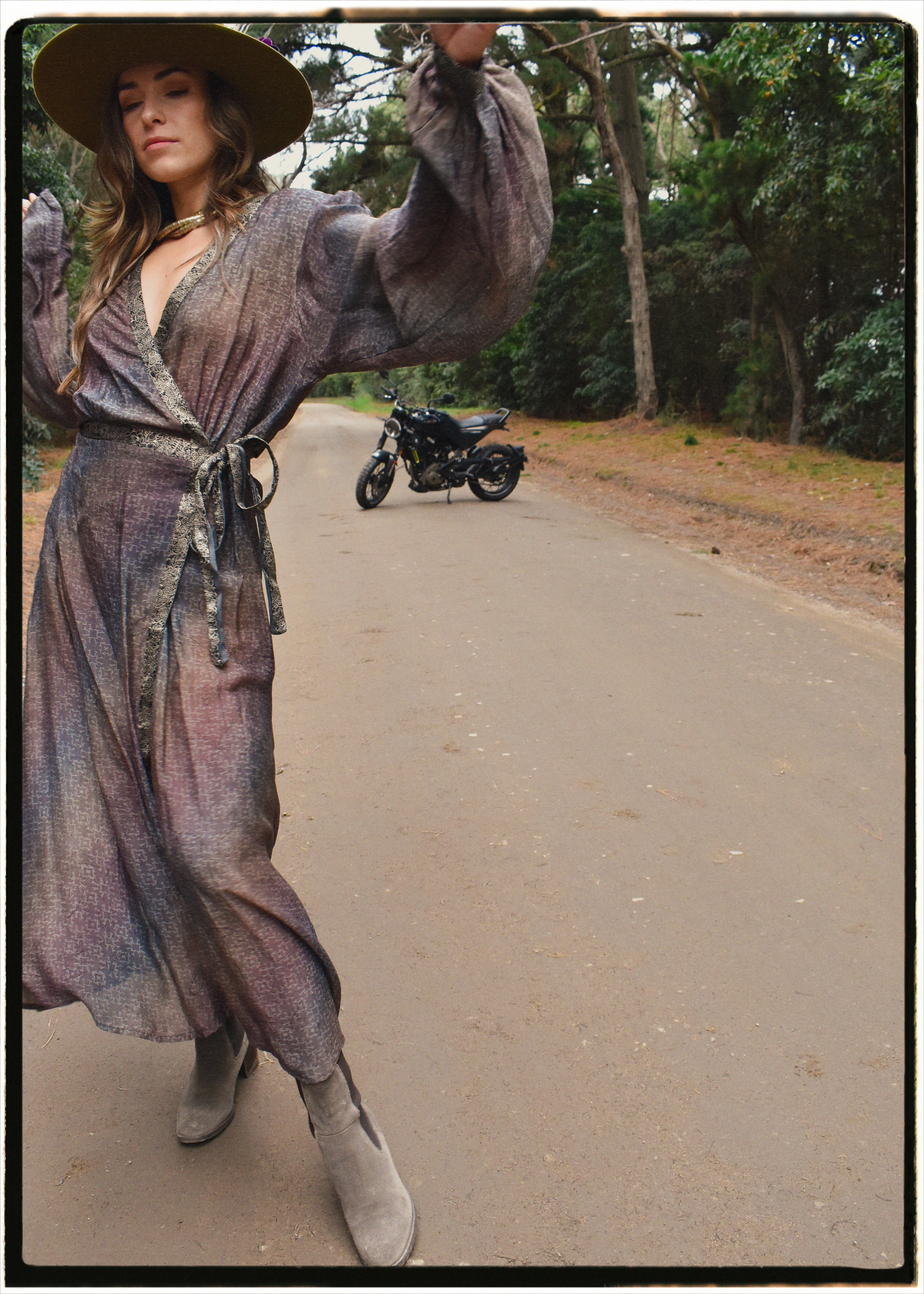 Caladium Wrap Silk Dress ~ Renaissance XL