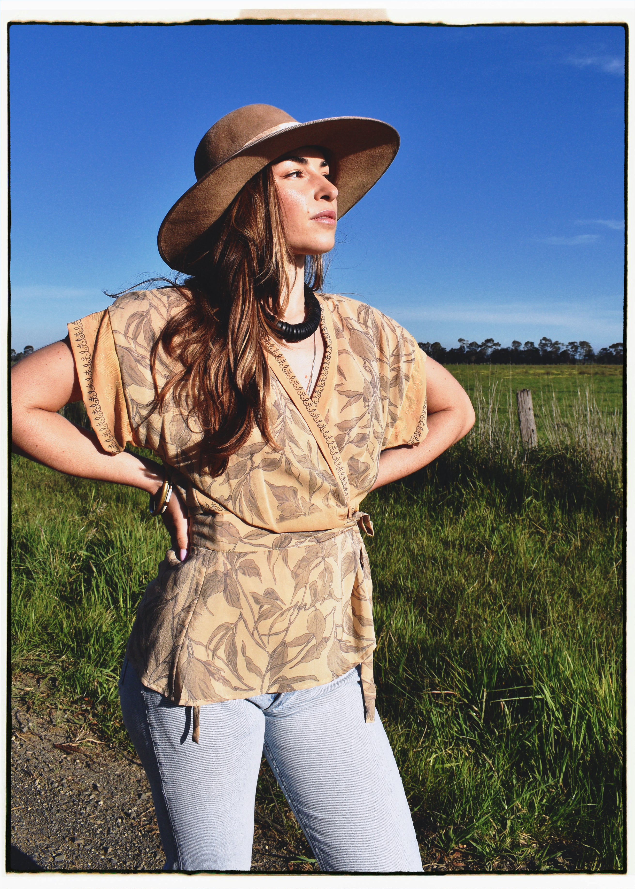 Bassia Silk Crepe Cross Tie Front Blouse ~ Buttercup S