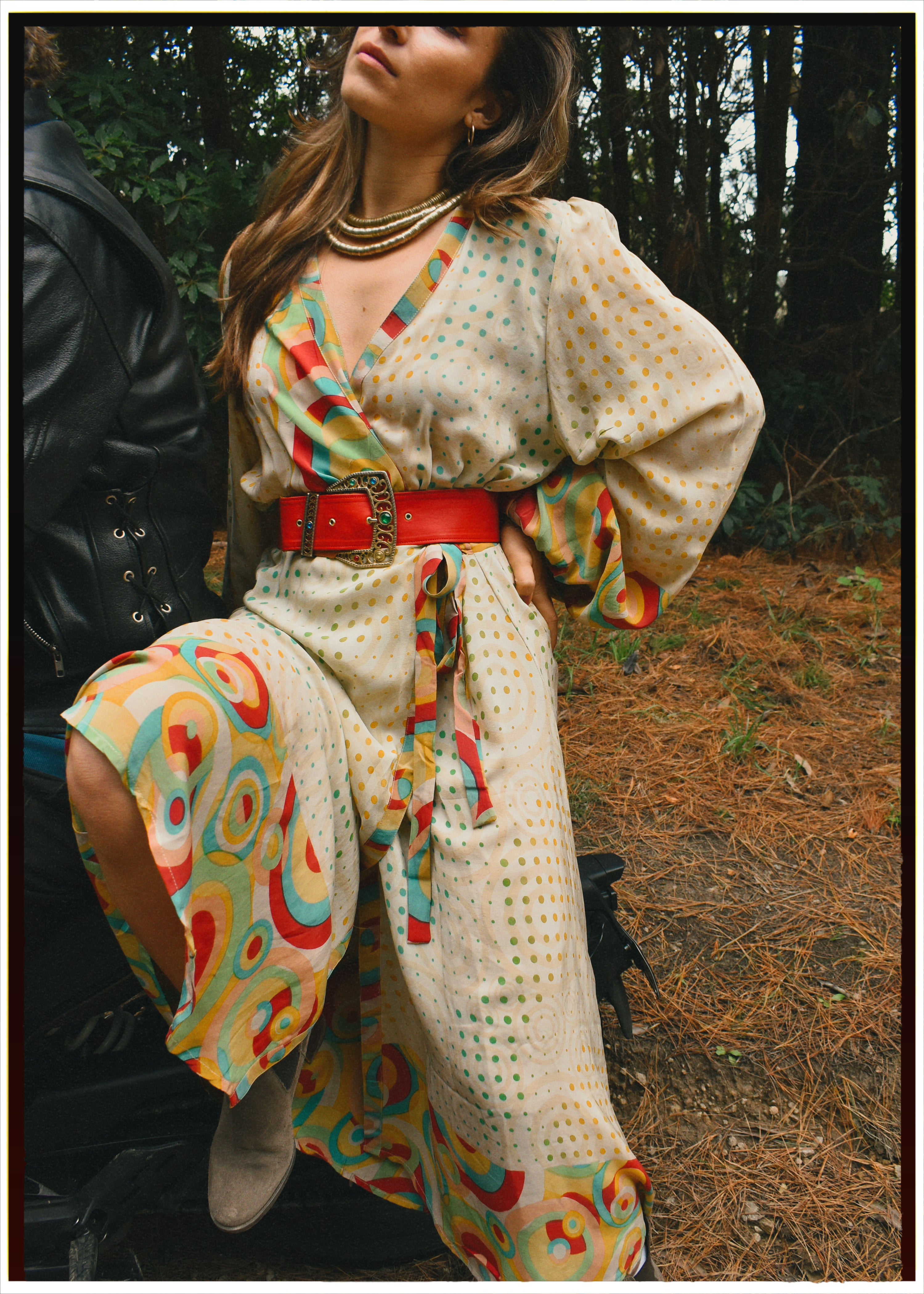 Caladium Wrap Silk Dress ~ Haute XL
