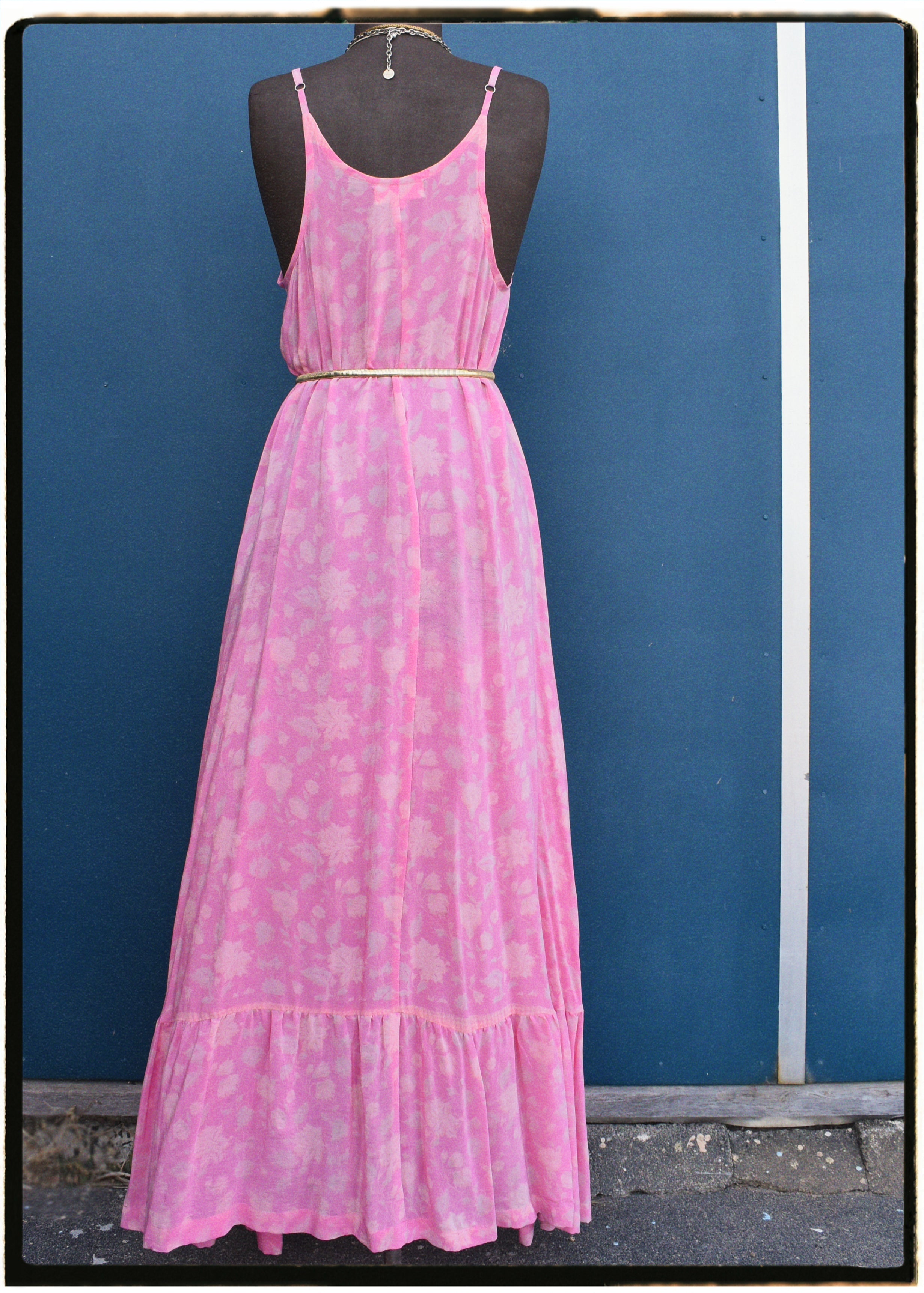 Eustoma Silk Crepe Swing Maxi Dress ~ Marshmallow XL