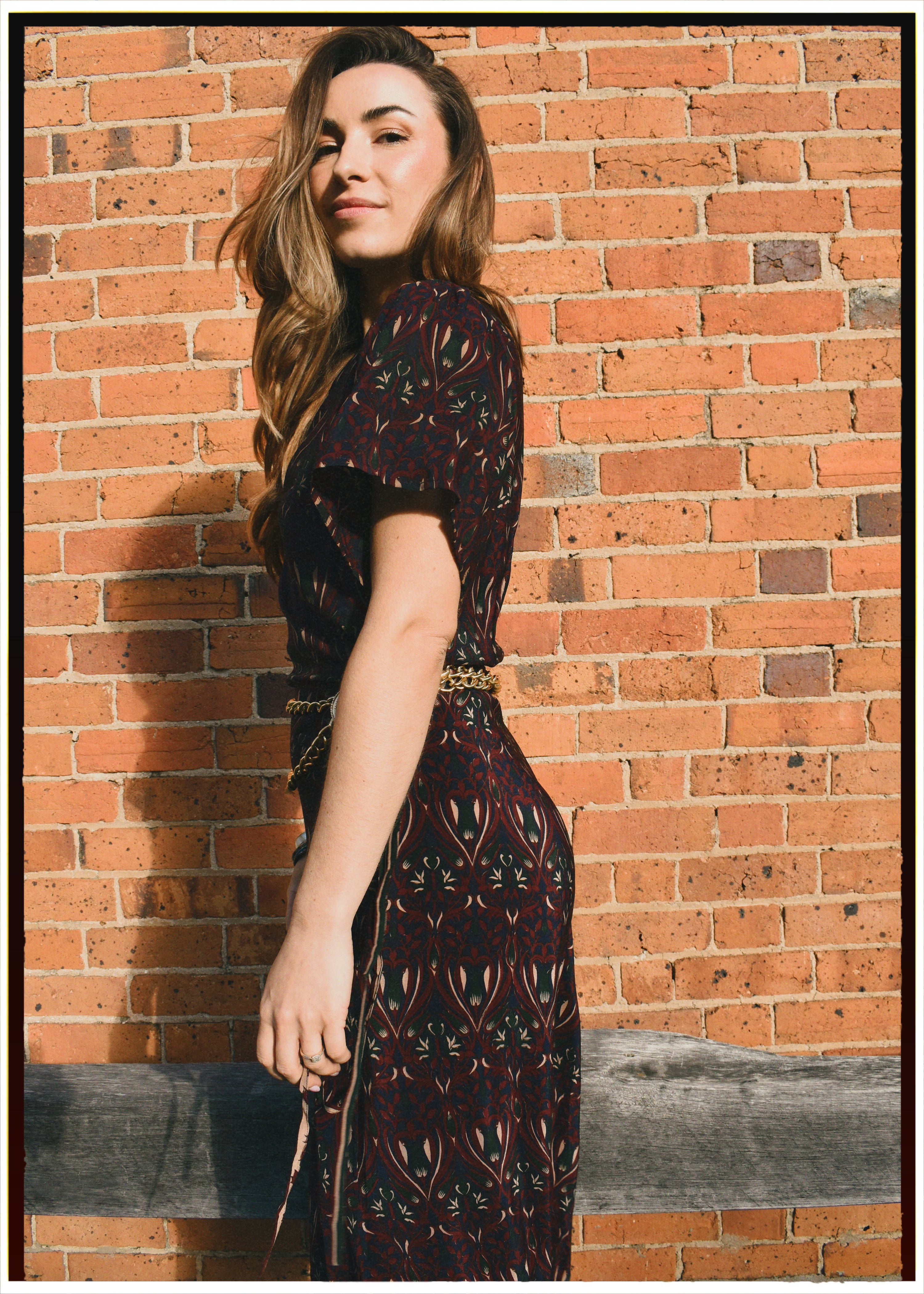 Liatris Silk Crepe Flutter Sleeve Wrap Dress ~ Brandy L
