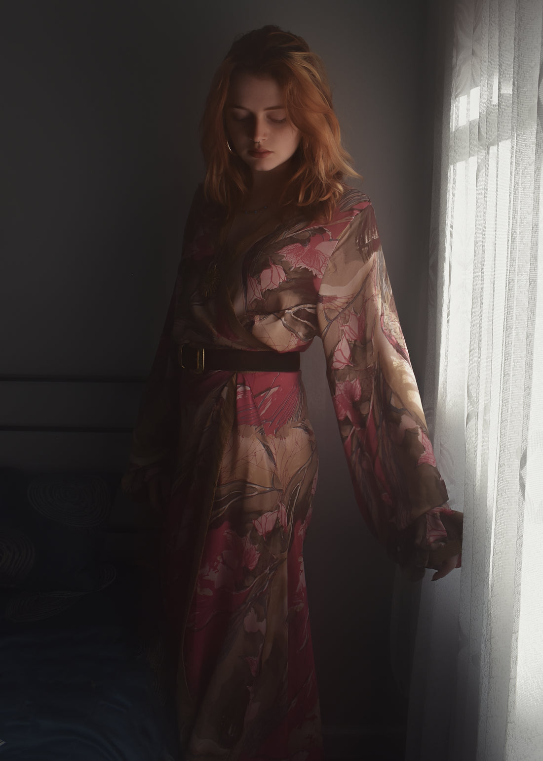 Caladium Wrap Silk Dress ~ Taos XL