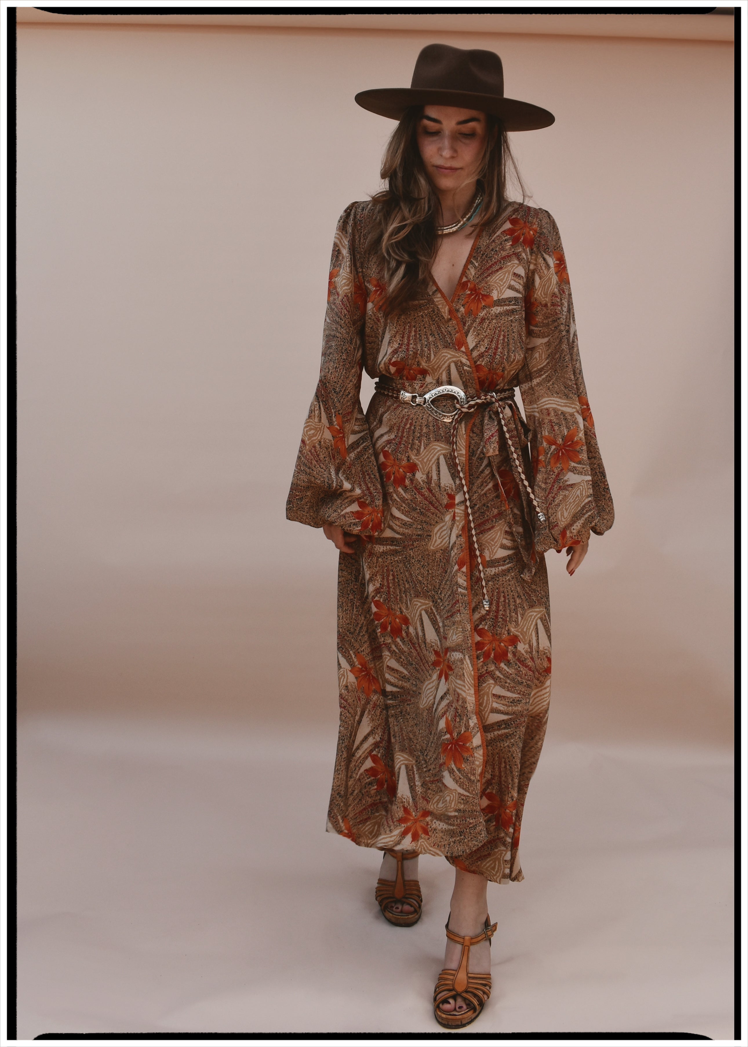 Caladium Silk Wrap Dress ~ Java S