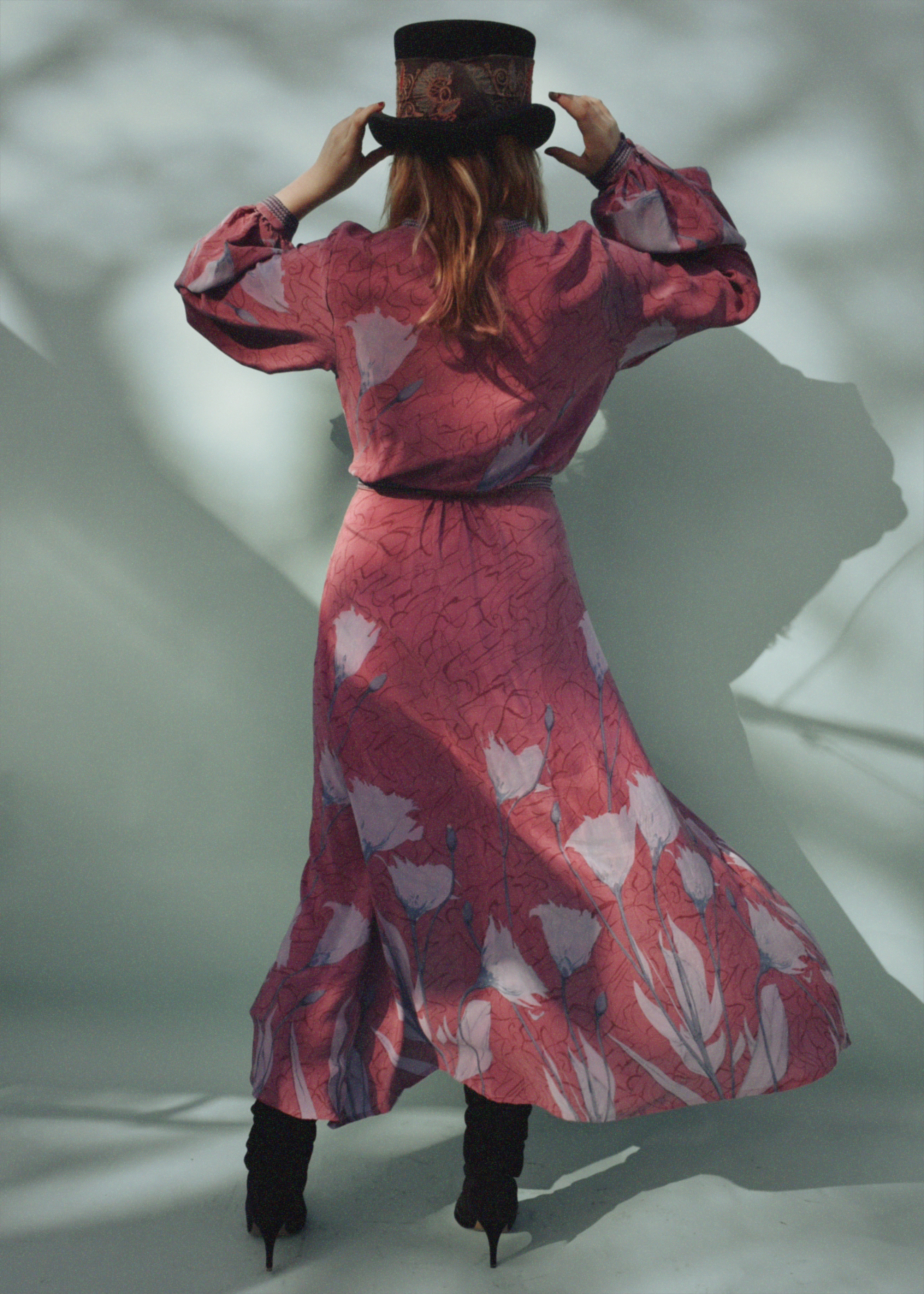 Caladium Wrap Silk Dress ~ Monsoon M