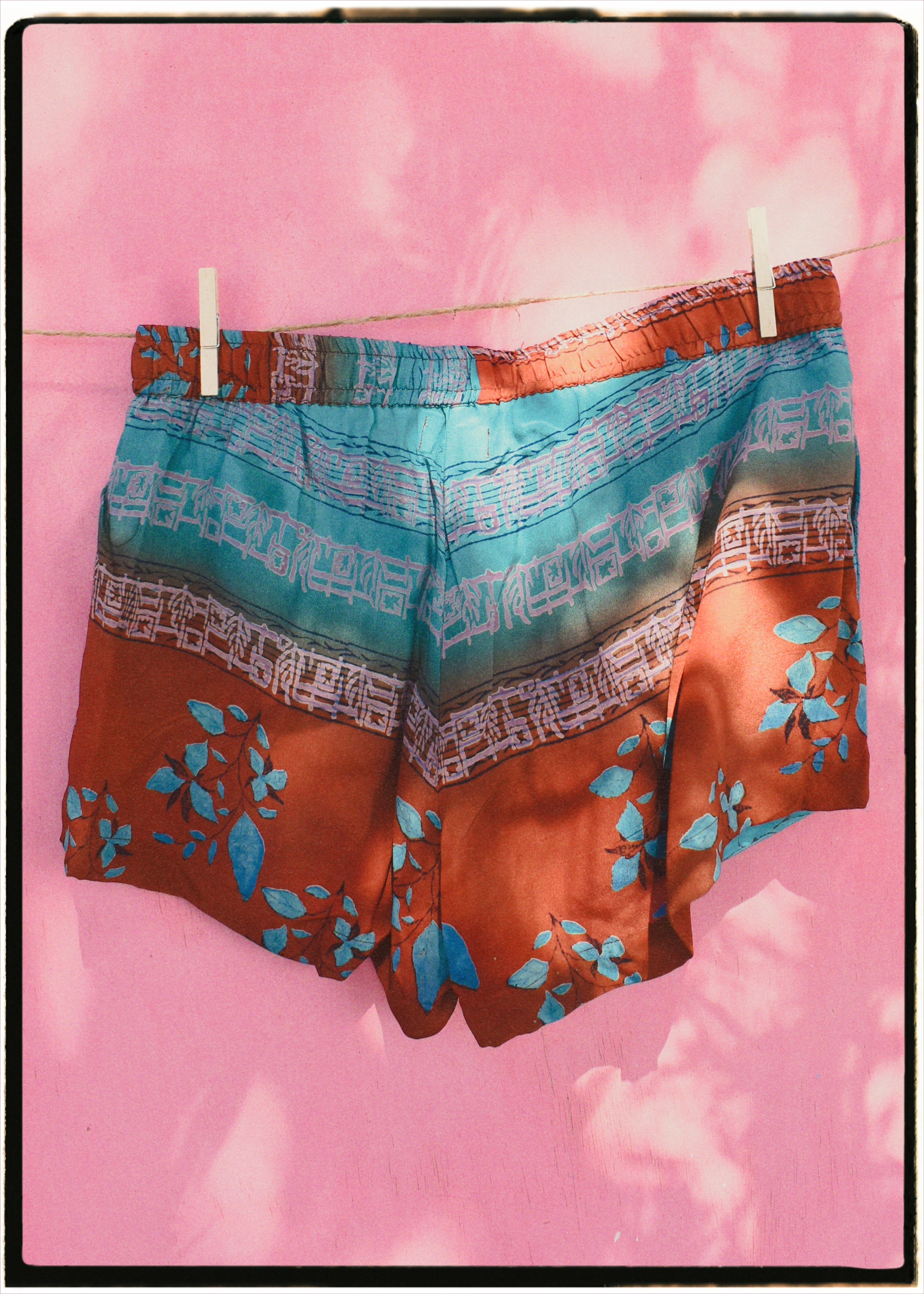 Fumaria Silk Shorts ~ Rust L