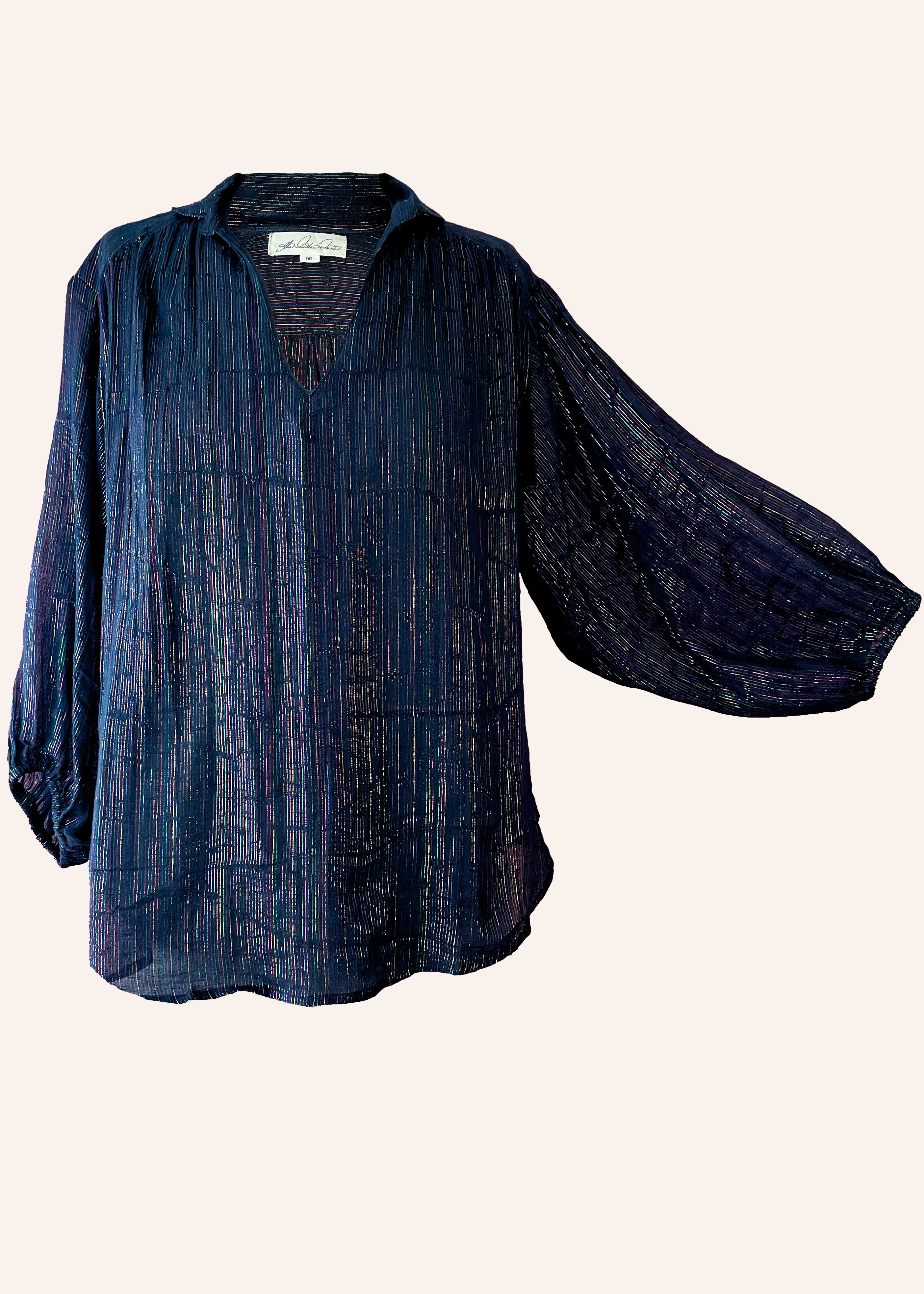 Phool quilted bodice hand block-print cotton muslin satin trim shirring elastic vintage bohemian hippy boho chic chasing Unicorns Spell and the gypsy lurex rainbow pinstripe black Indian