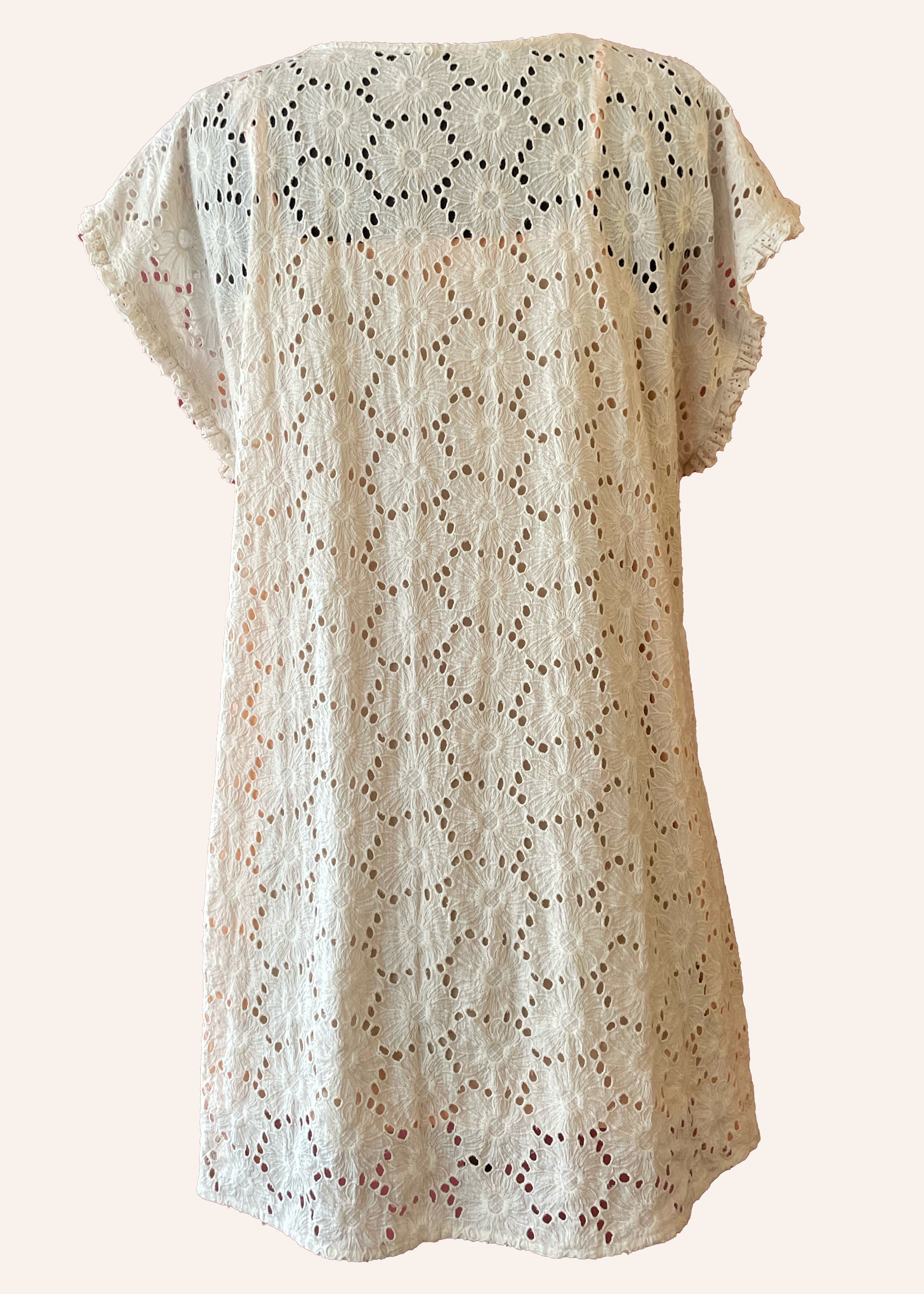 Bursera Schiffli Embroidered Cotton Tunic Dress