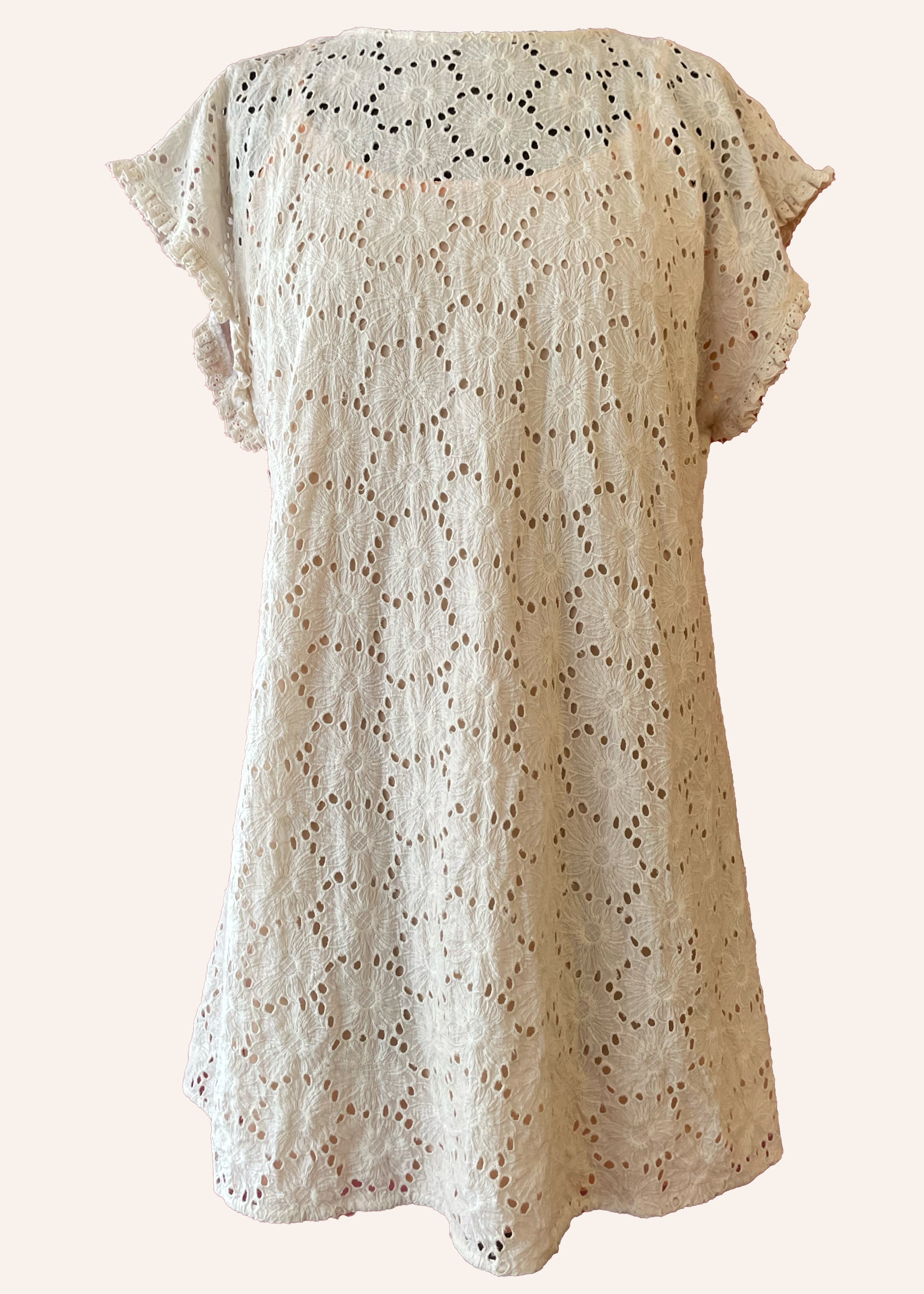 Bursera Schiffli Embroidered Cotton Tunic Dress
