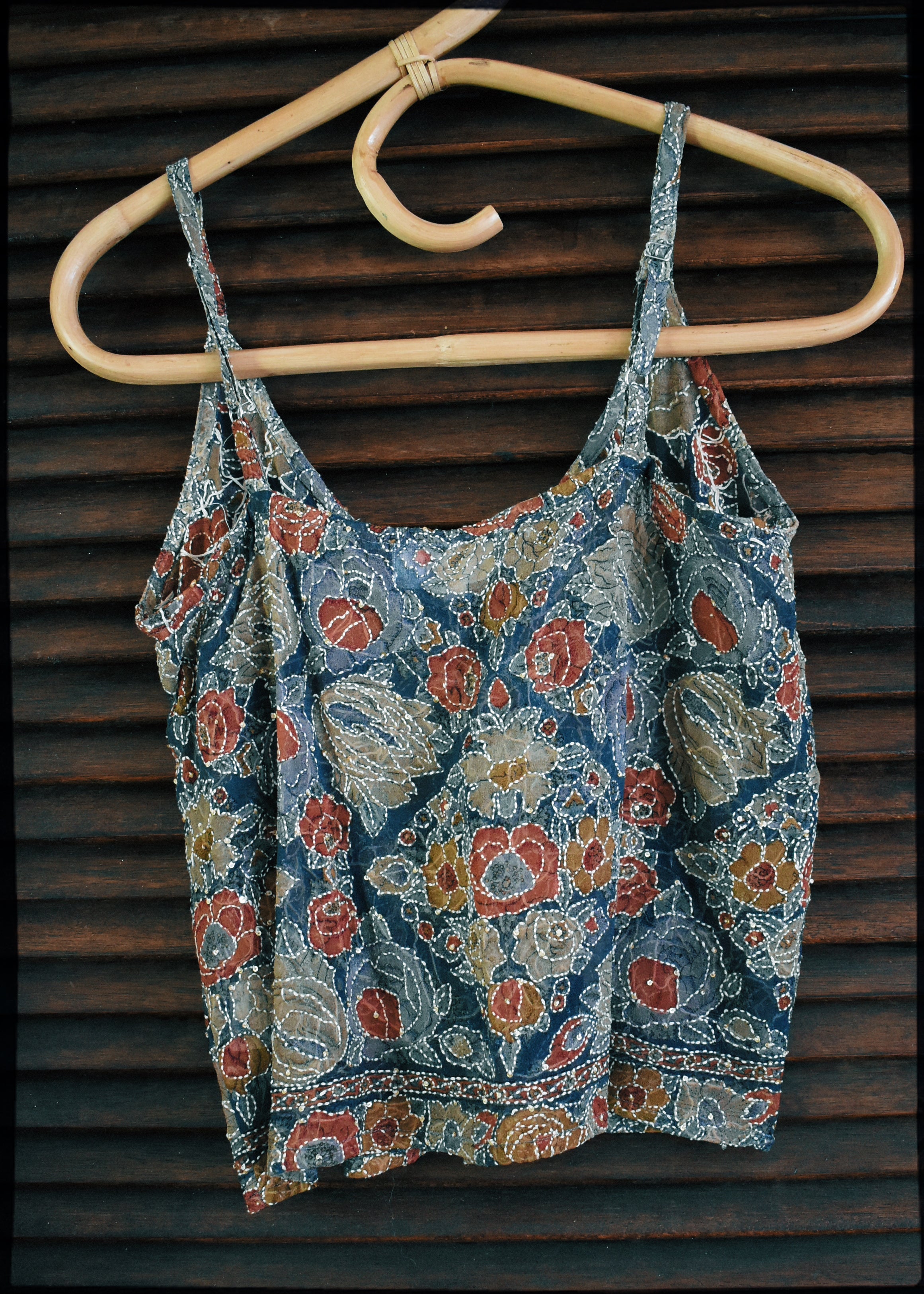 Reseda Silk Crepe Camisole Top ~ Carnelian XS