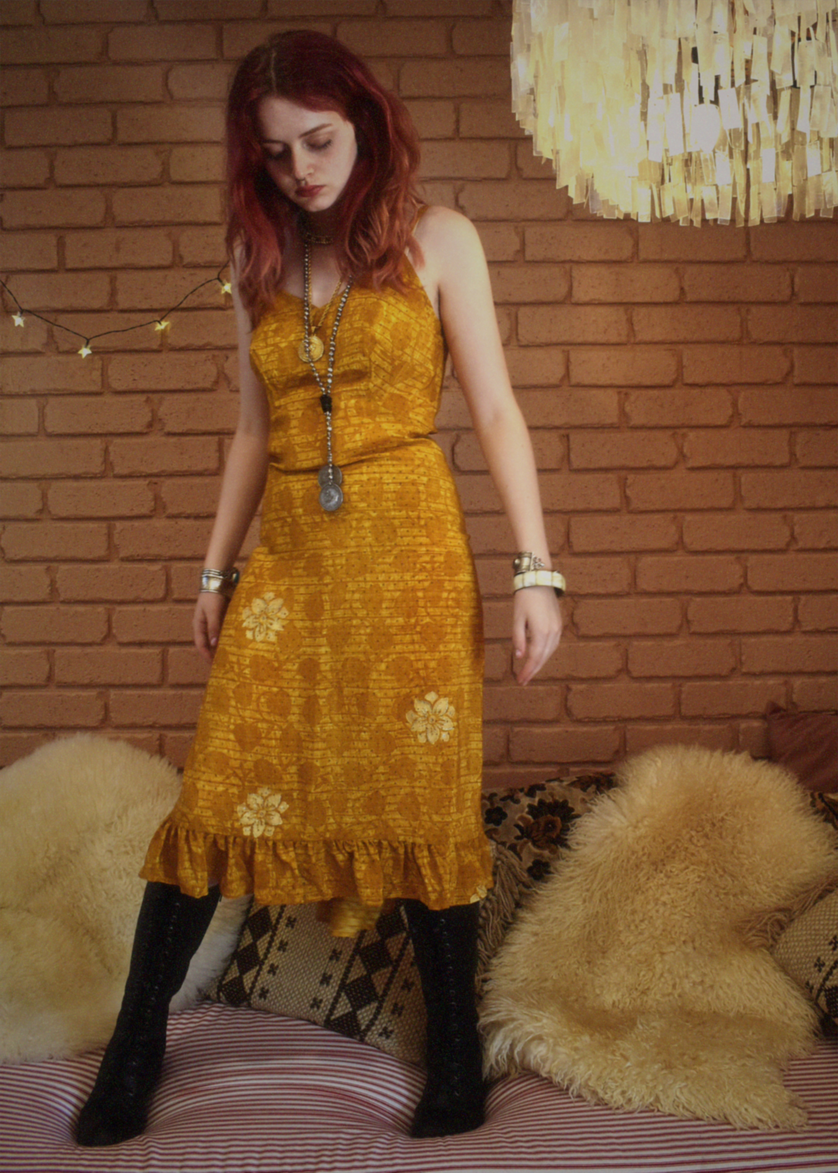 Rumex Silk Slip Dress ~ Honey XL