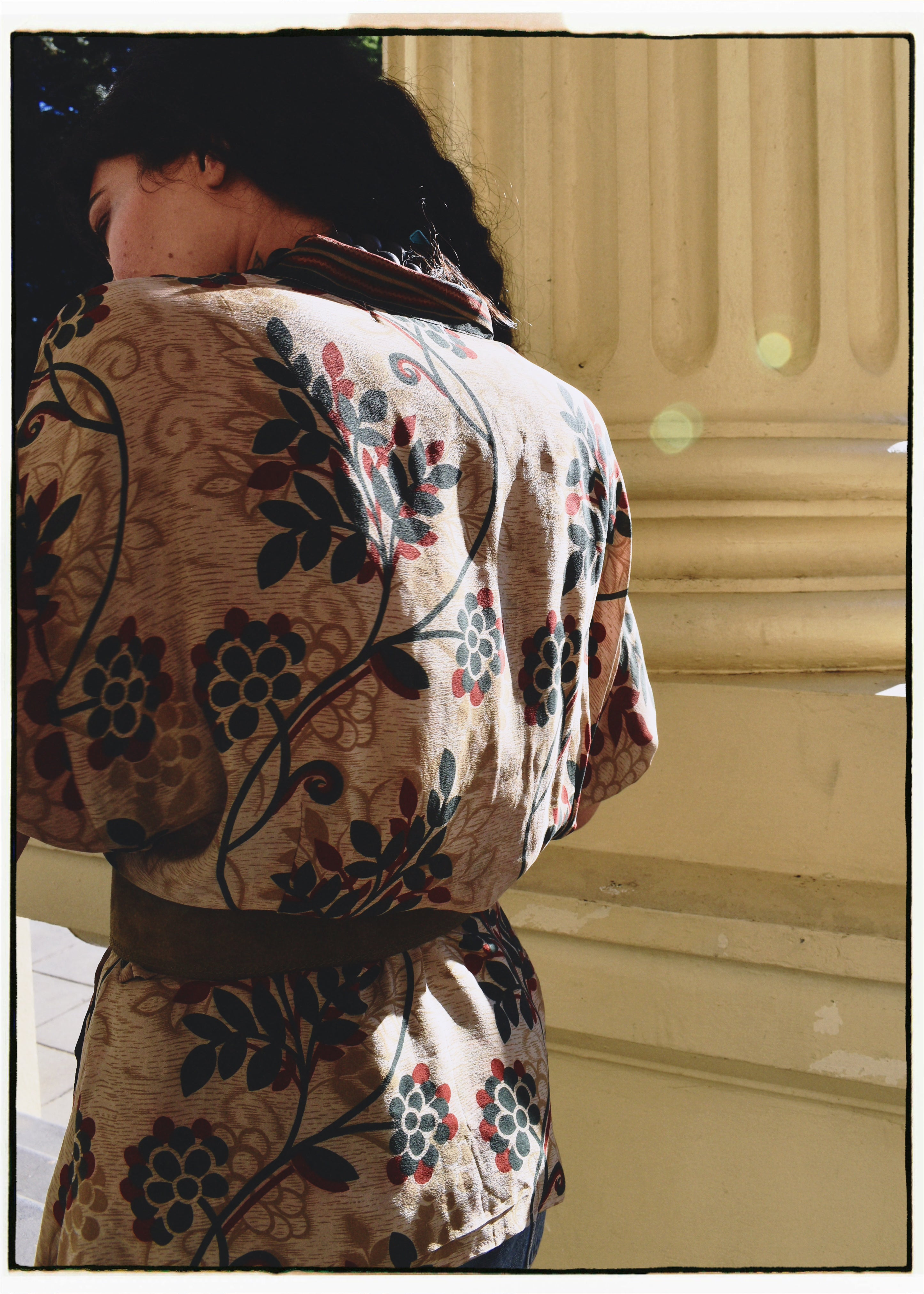 Bassia Silk Crepe Cross Tie Front Blouse ~ Tawny XS