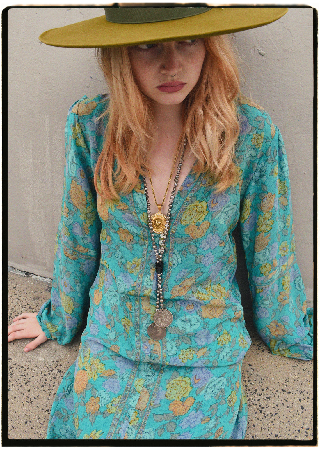 Zea Silk Crepe Kaftan Maxi Dress ~ Scuba XS