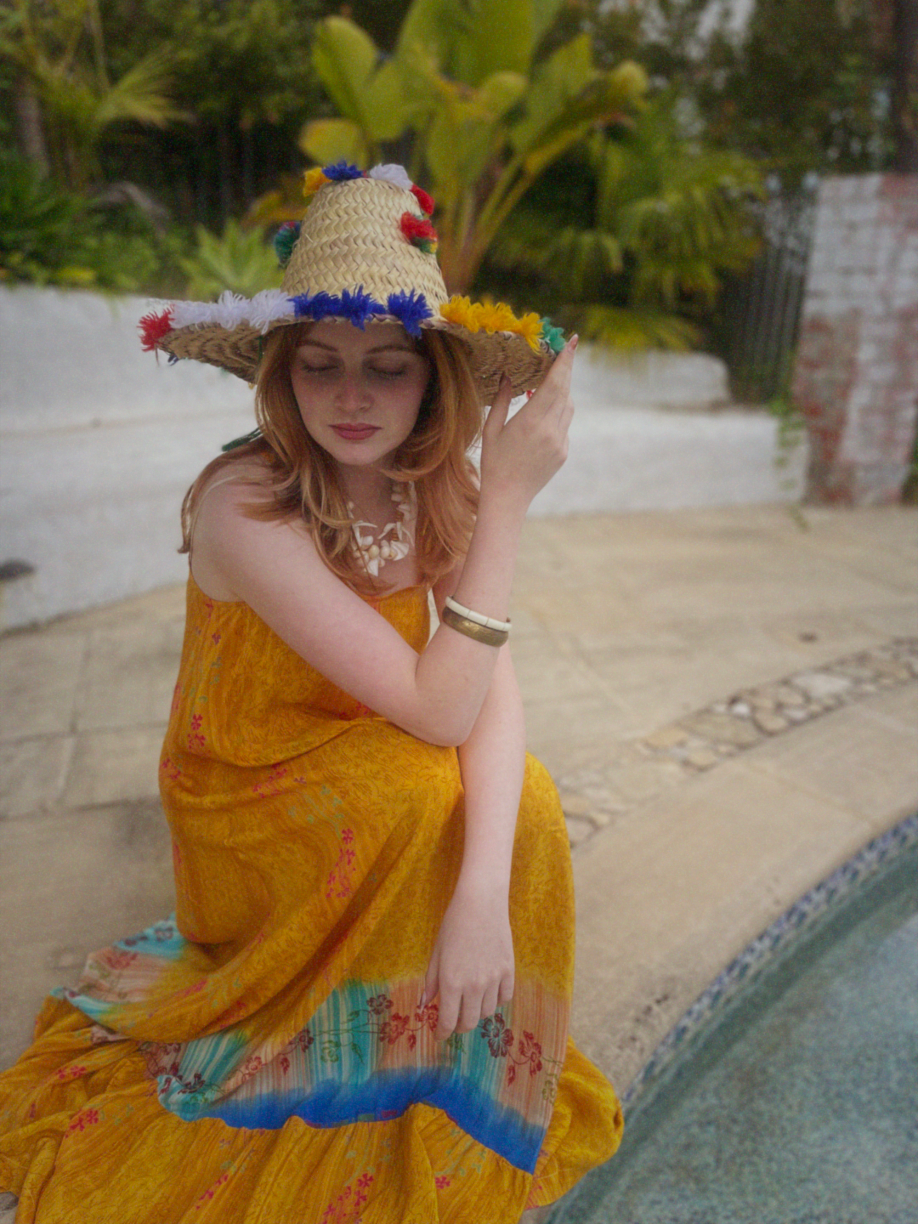 Eustoma Silk Crepe Swing Maxi Dress ~ Honey S