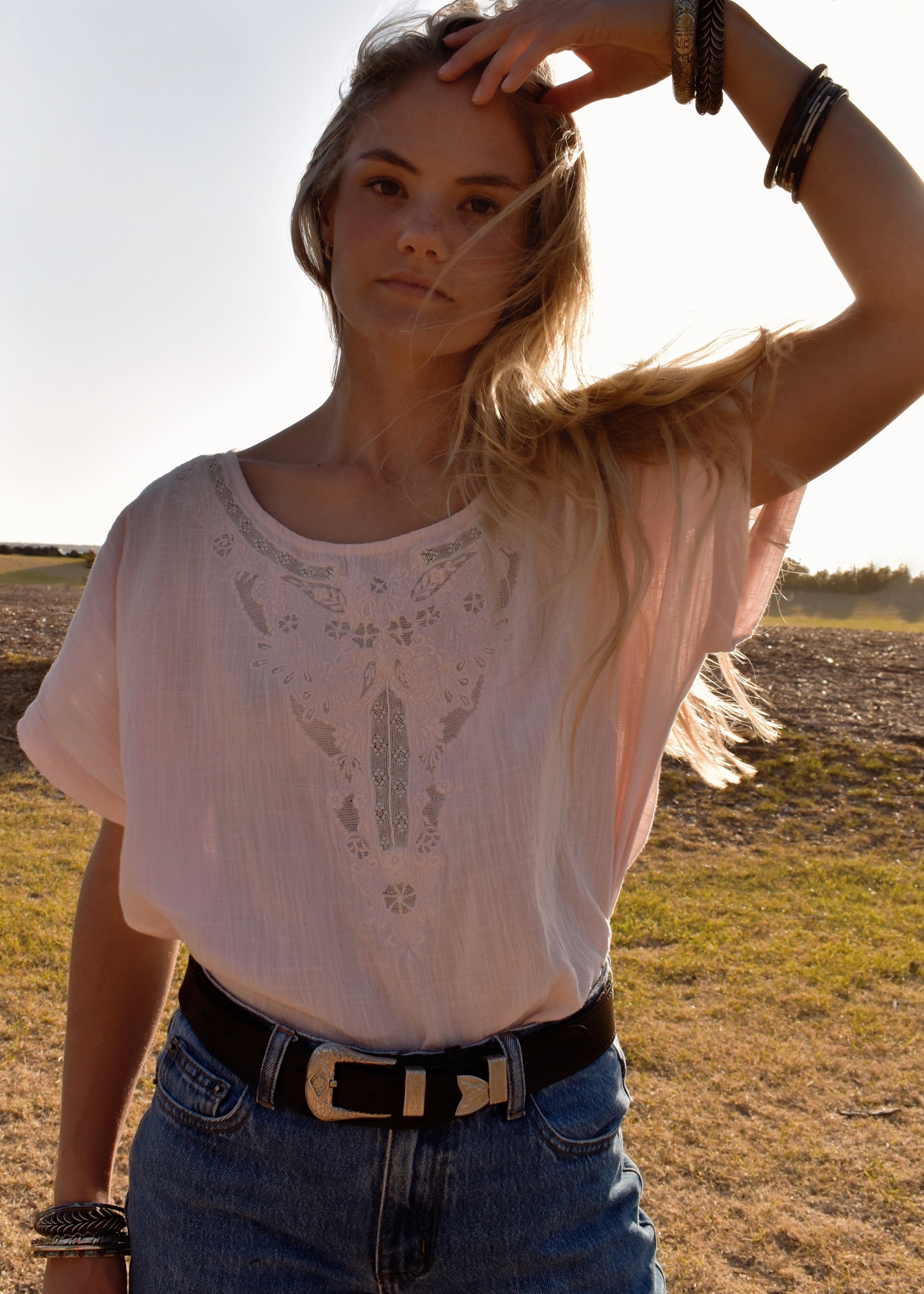 Hybrides Cotton Cut-Work Shirt