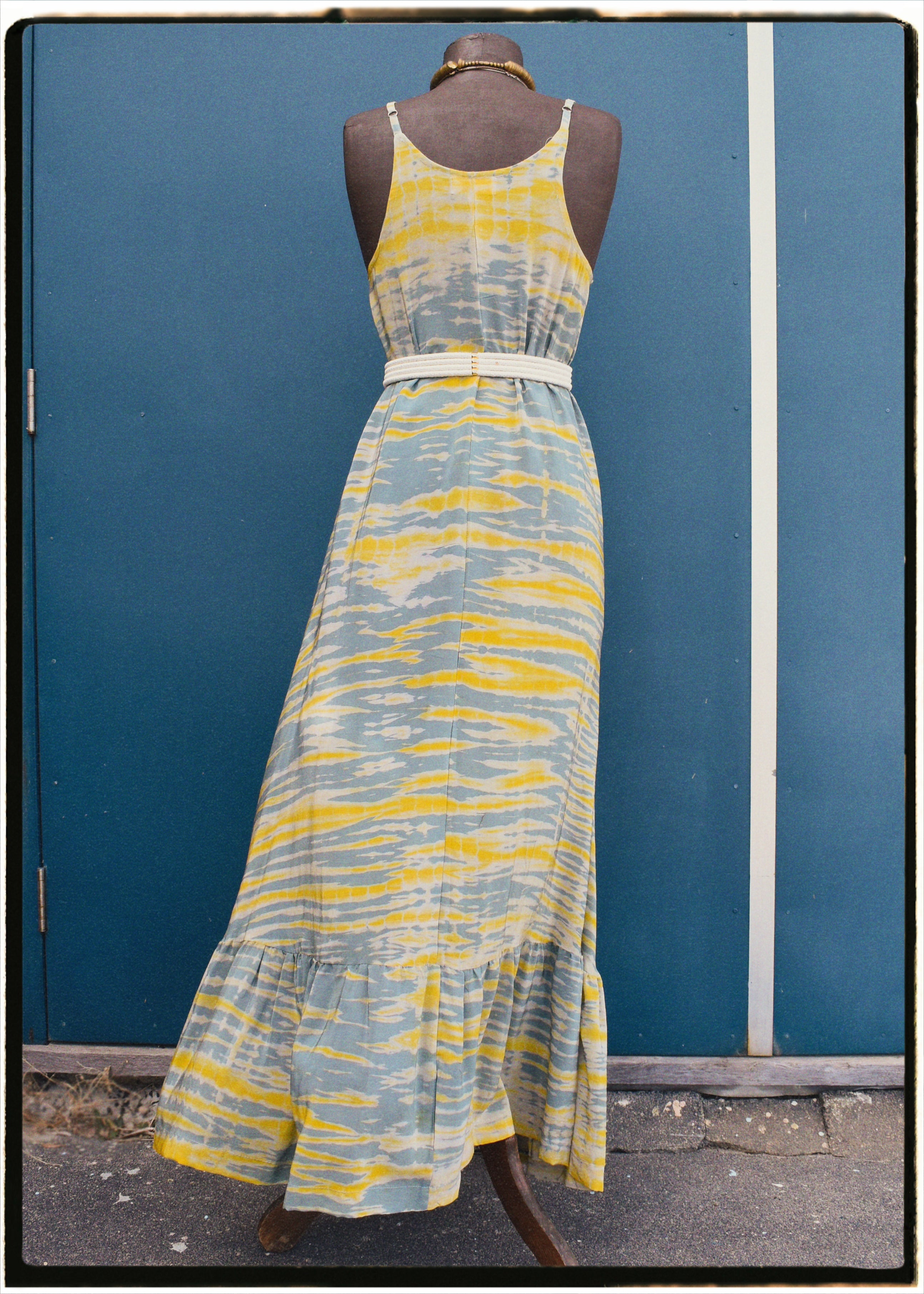 Eustoma Silk Crepe Swing Maxi Dress ~ Aloof L