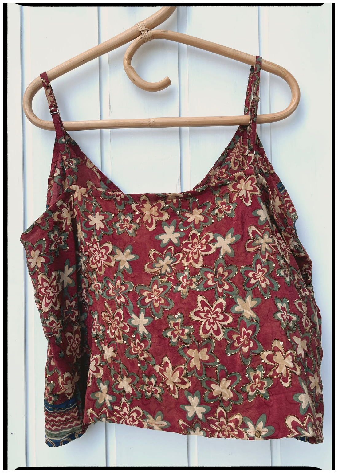 Reseda Silk Crepe Camisole Top ~ Gold Dust L