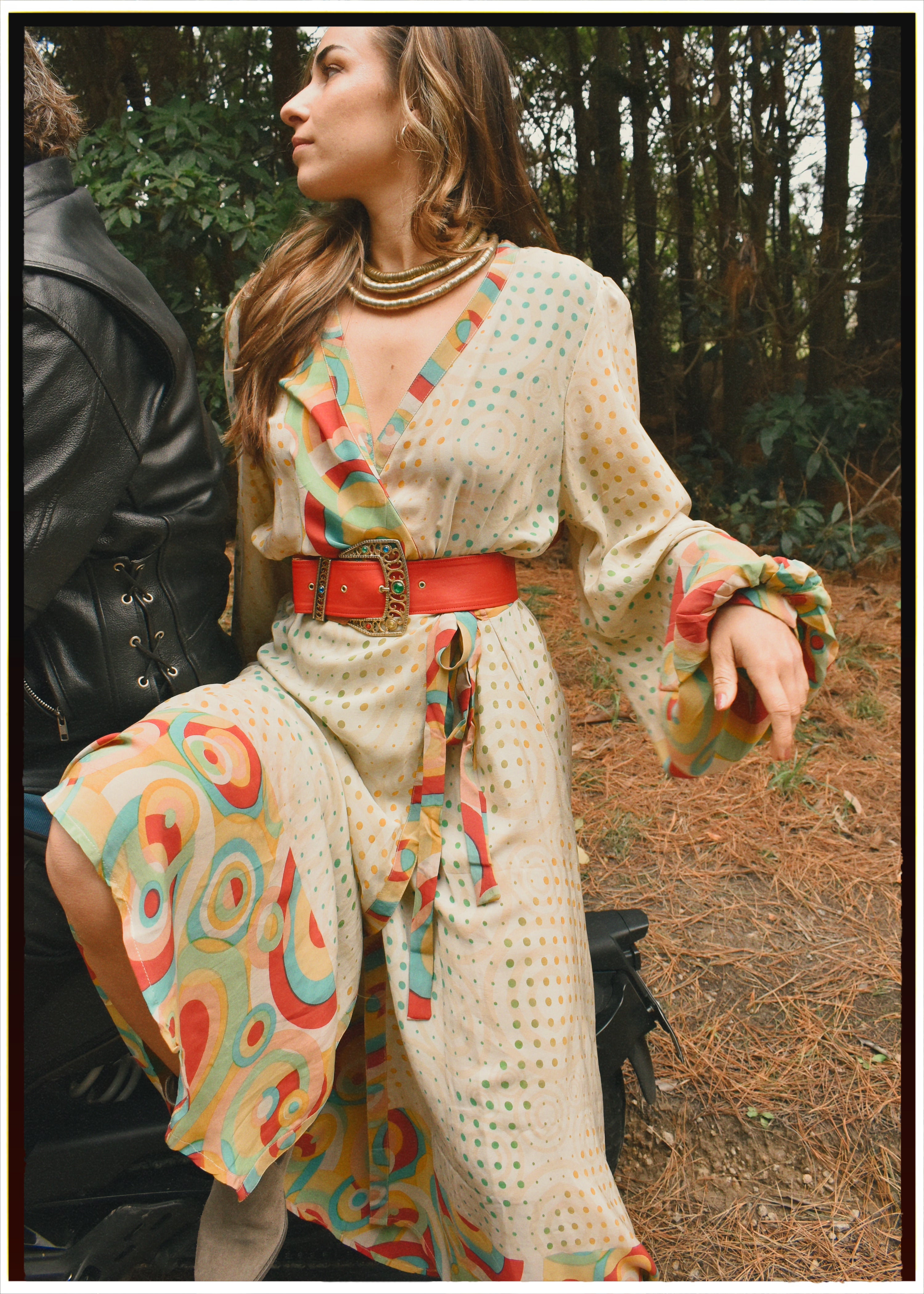 Caladium Wrap Silk Dress ~ Haute XL