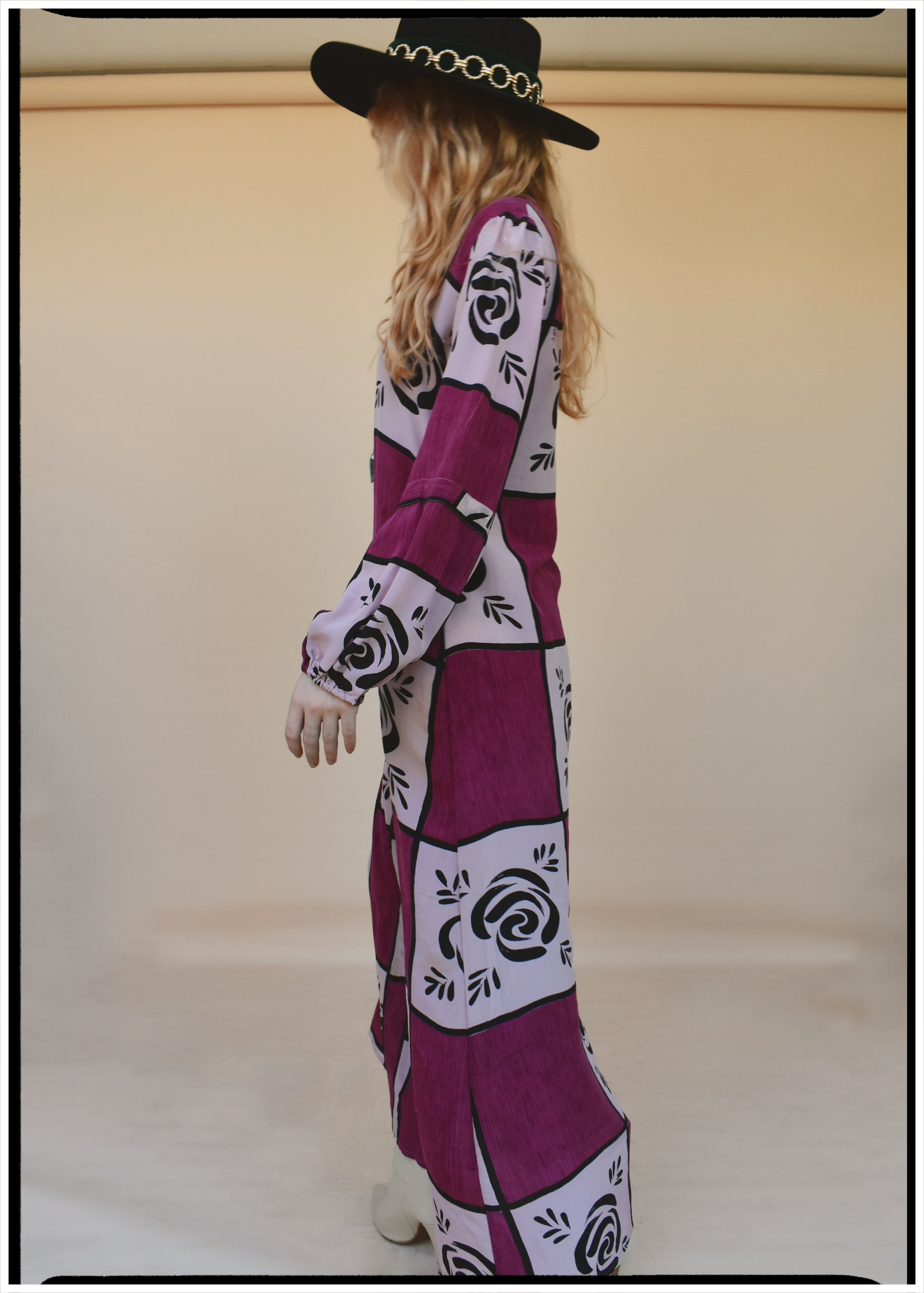 Zea Silk Crepe Kaftan Maxi Dress ~ Rapture XS