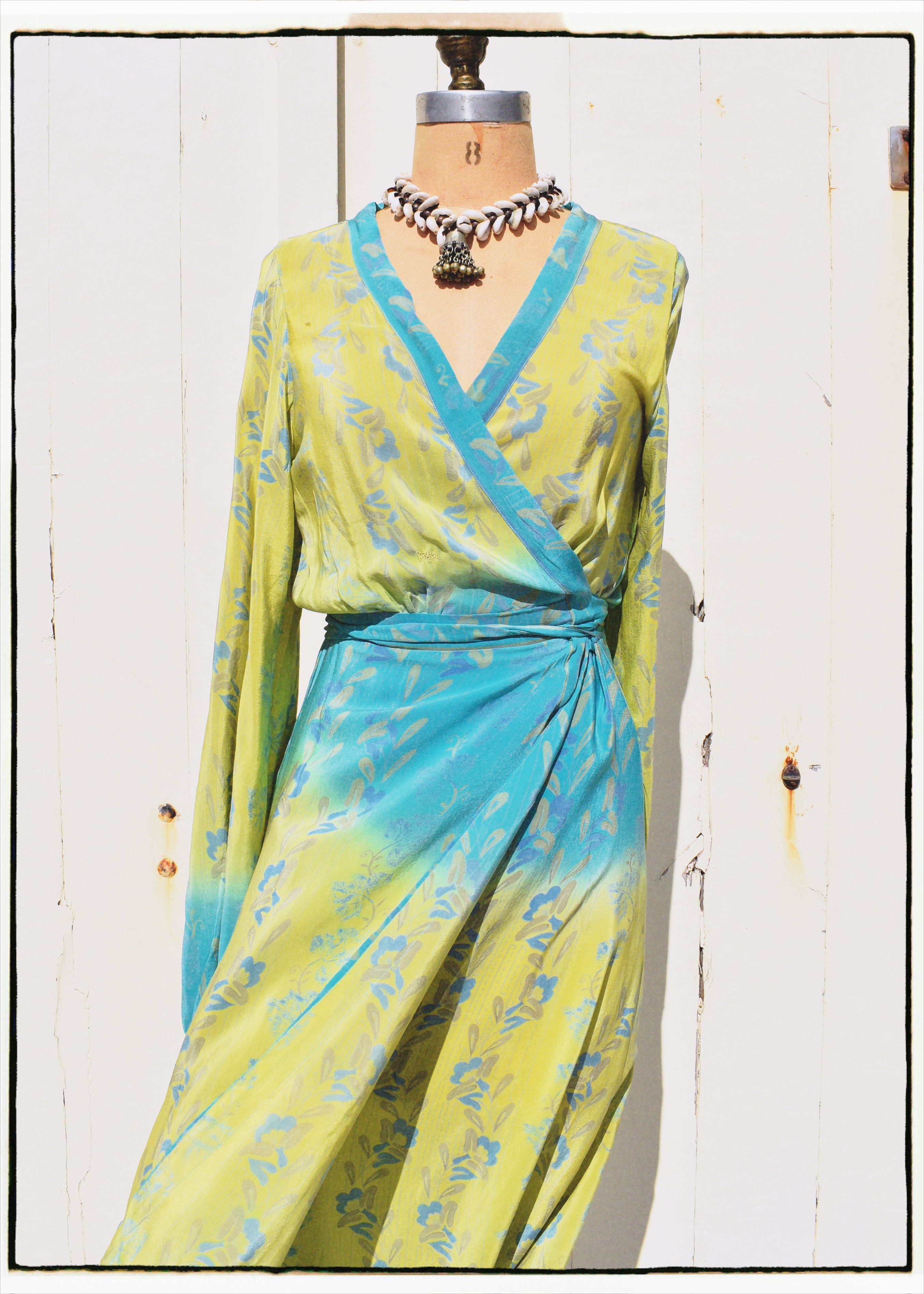 Caladium Silk Wrap Dress ~ Cascade XS