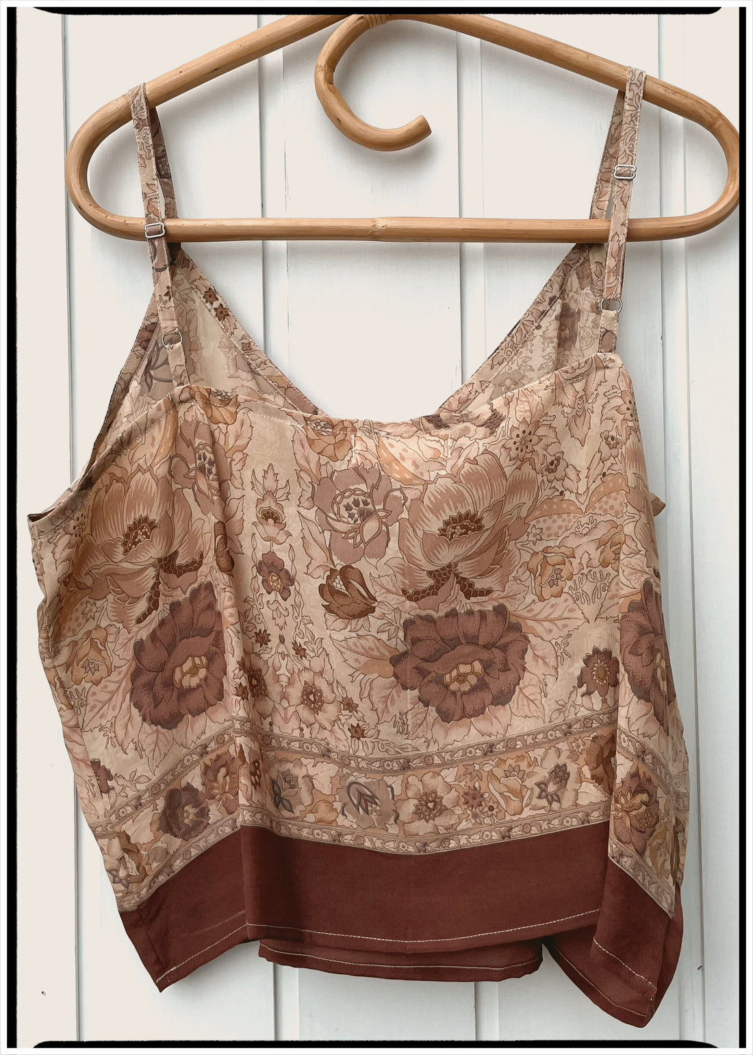 Reseda Silk Crepe Camisole Top ~ Nougat XL