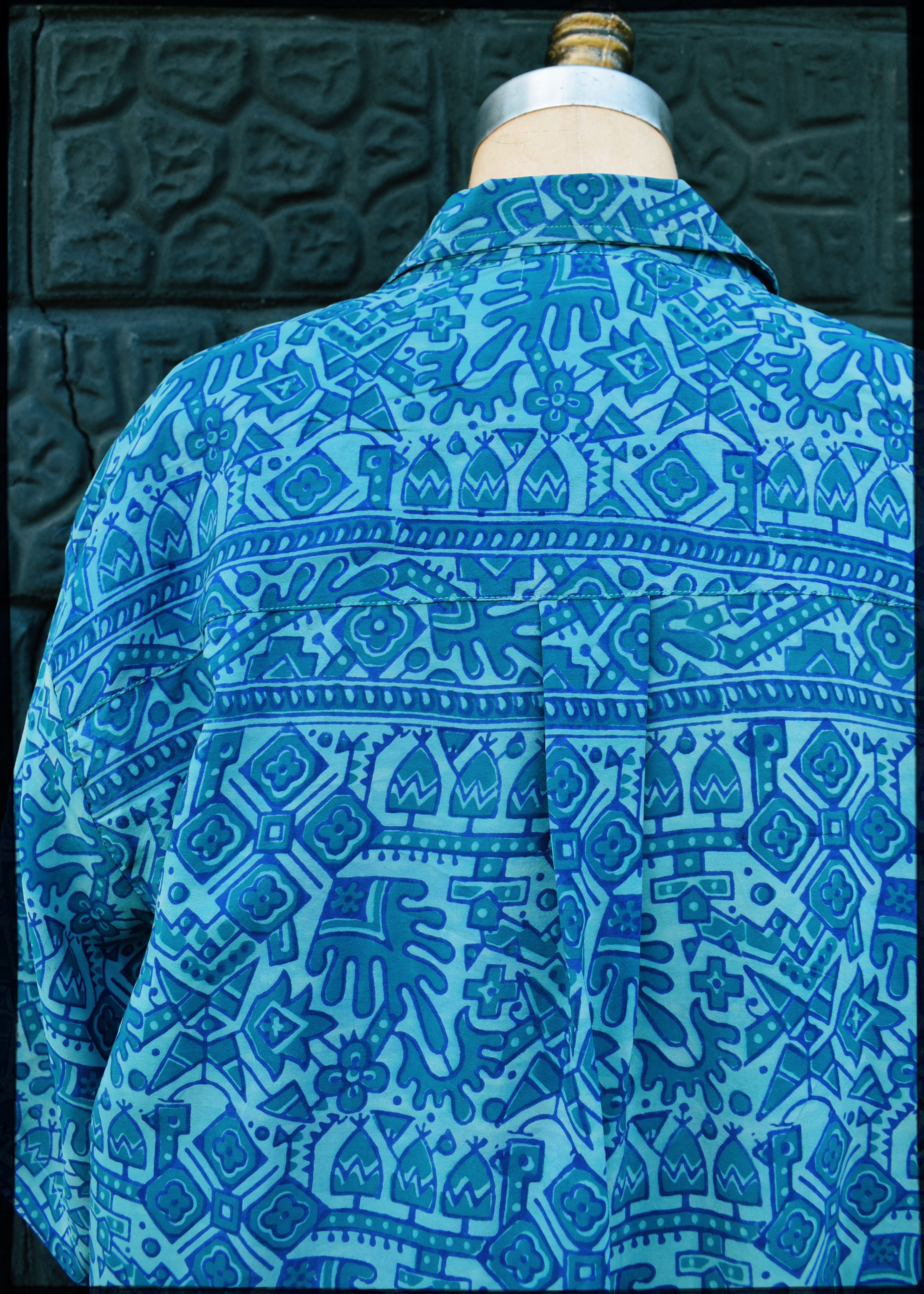 Astralagus Silk Crepe Oversized Shirt ~ Turkish Tile