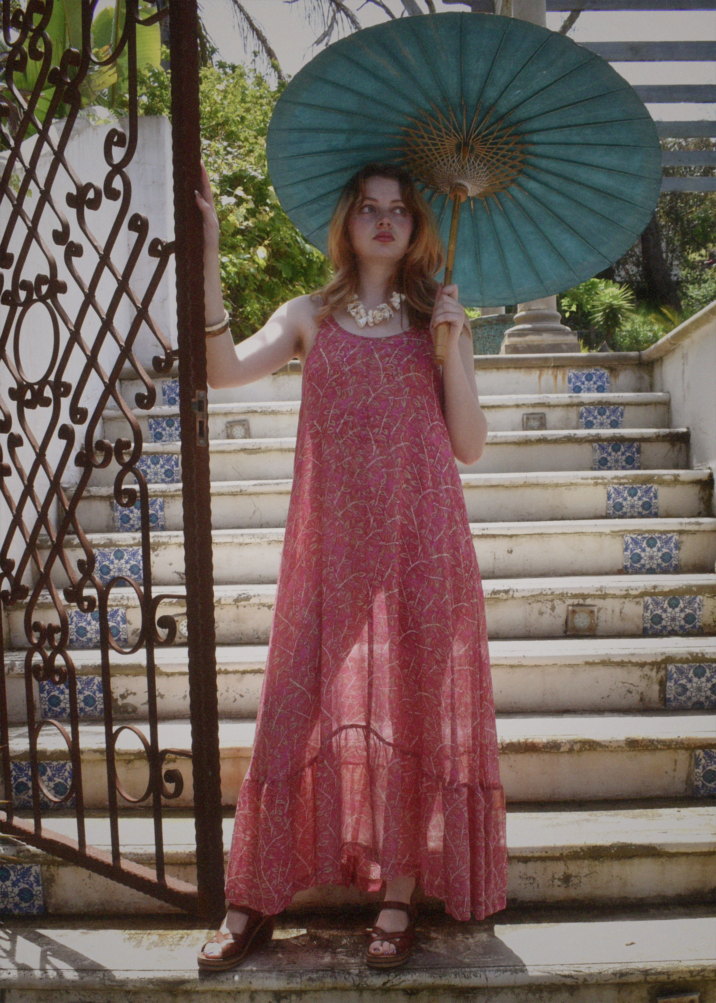 Eustoma Silk Crepe Swing Maxi Dress ~ Camelia M