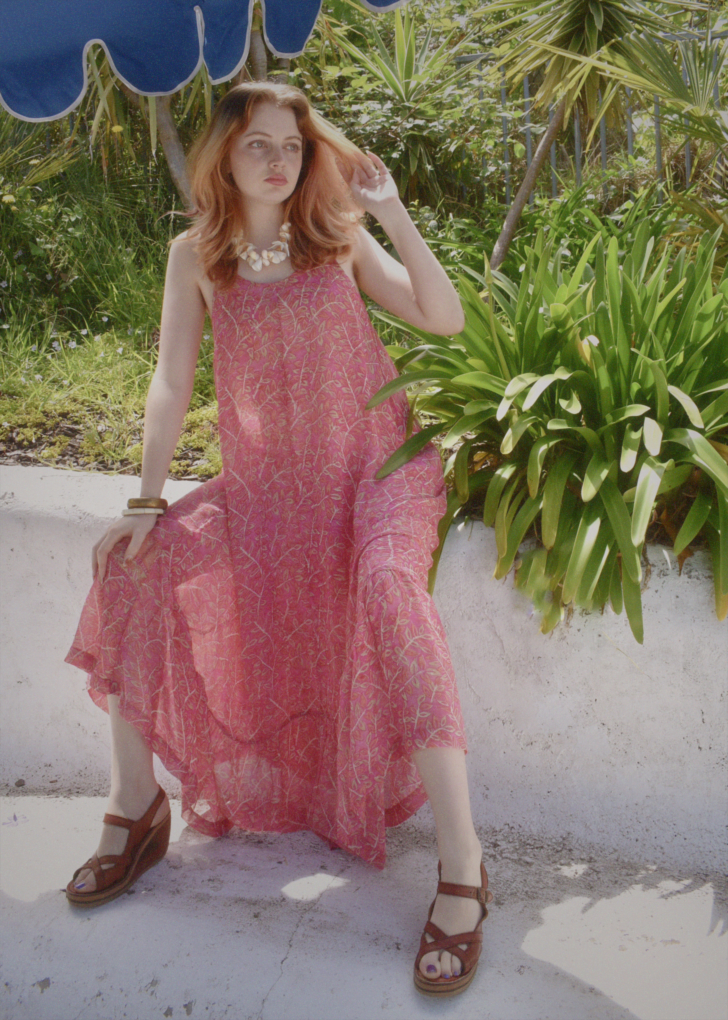 Eustoma Silk Crepe Swing Maxi Dress ~ Camelia M