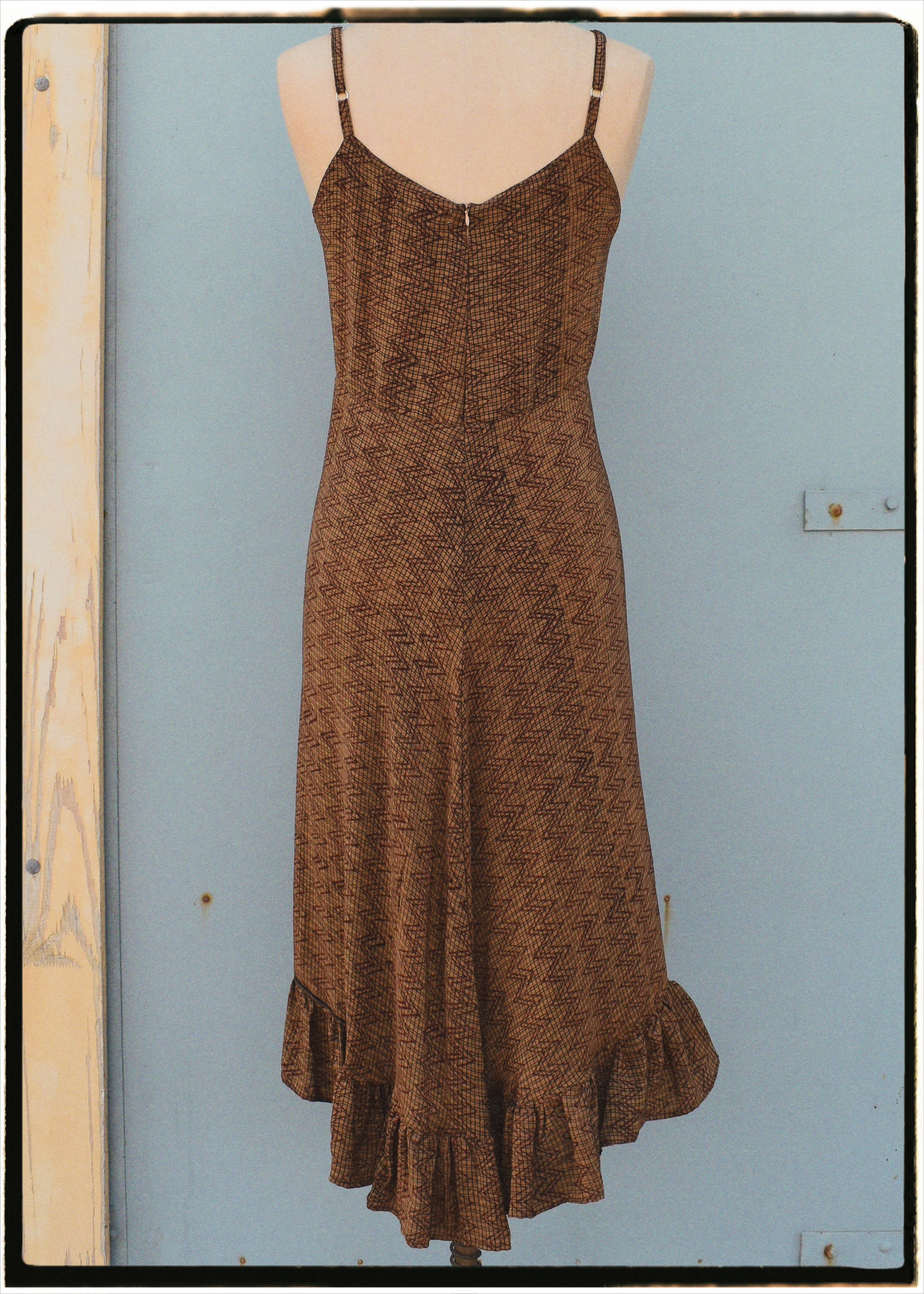 Rumex Silk Slip Dress ~ Barkcloth M