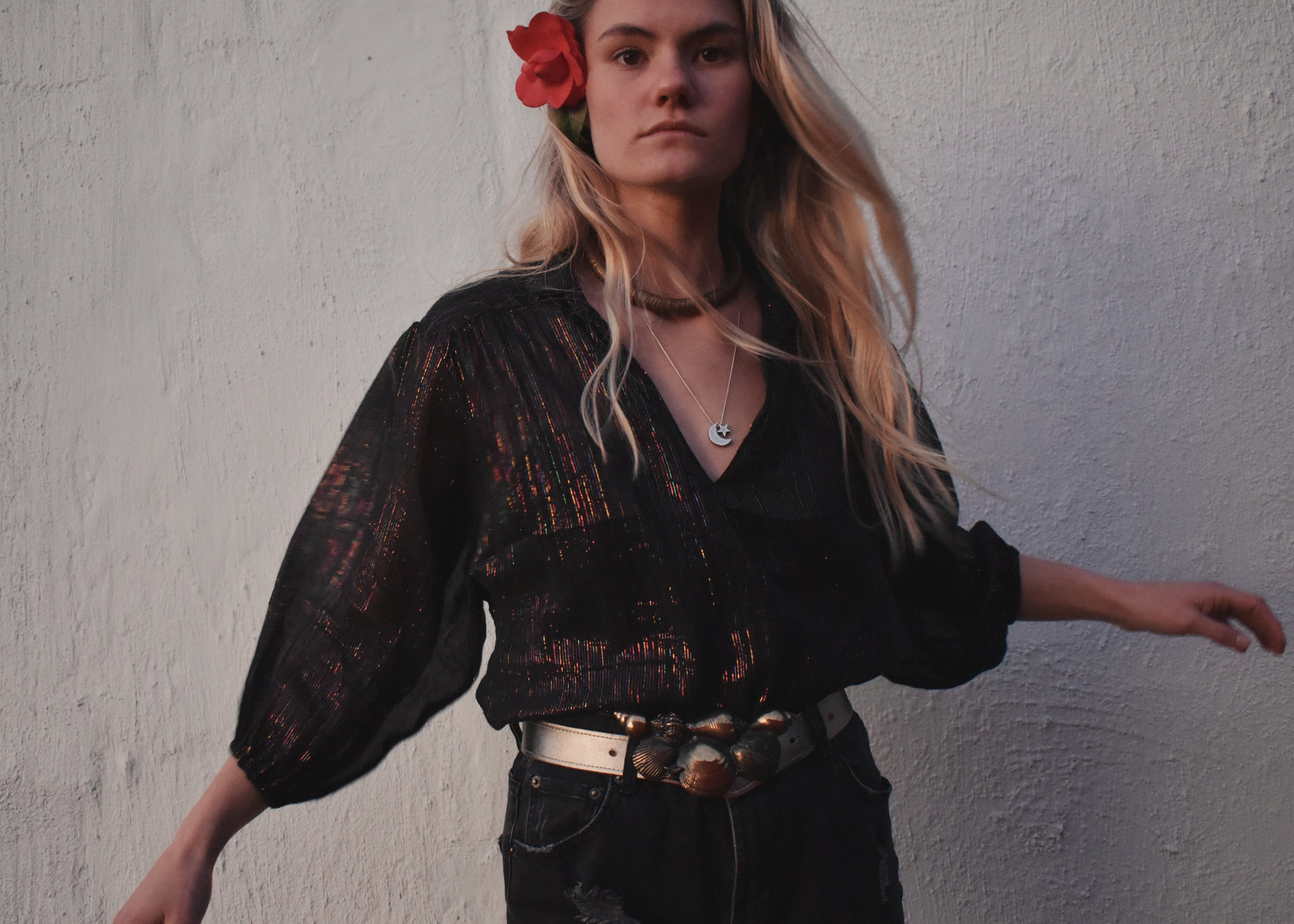 Phool quilted bodice hand block-print cotton muslin satin trim shirring elastic vintage bohemian hippy boho chic chasing Unicorns Spell and the gypsy lurex rainbow pinstripe black Indian