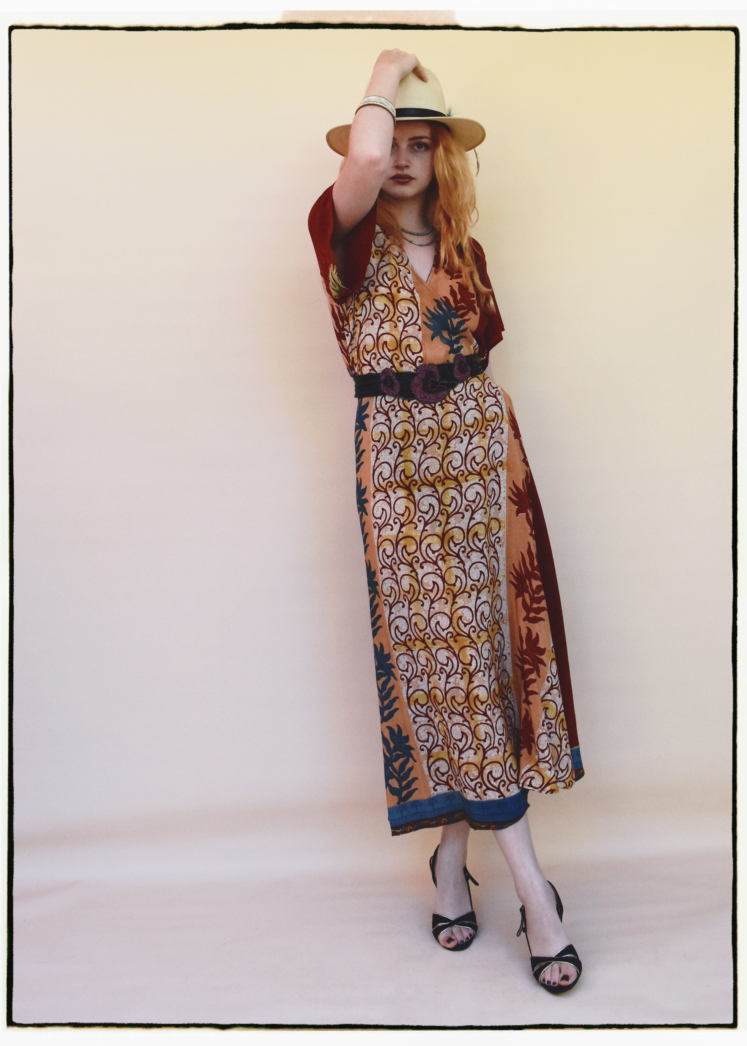 Liatris Silk Crepe Flutter Sleeve Wrap Dress ~ Cordyalis L