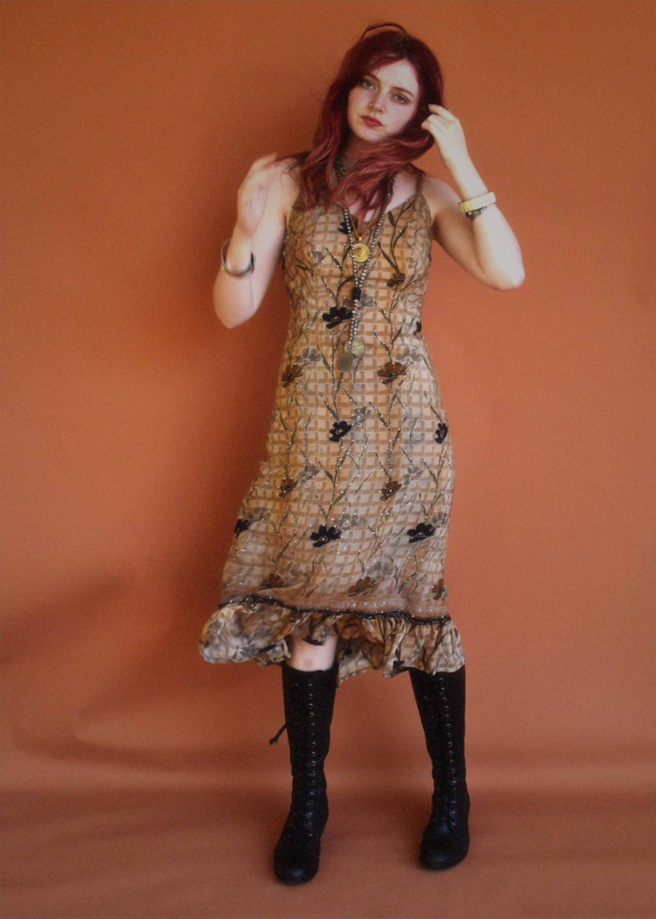 Rumex Silk Slip Dress ~ Carbon S & L