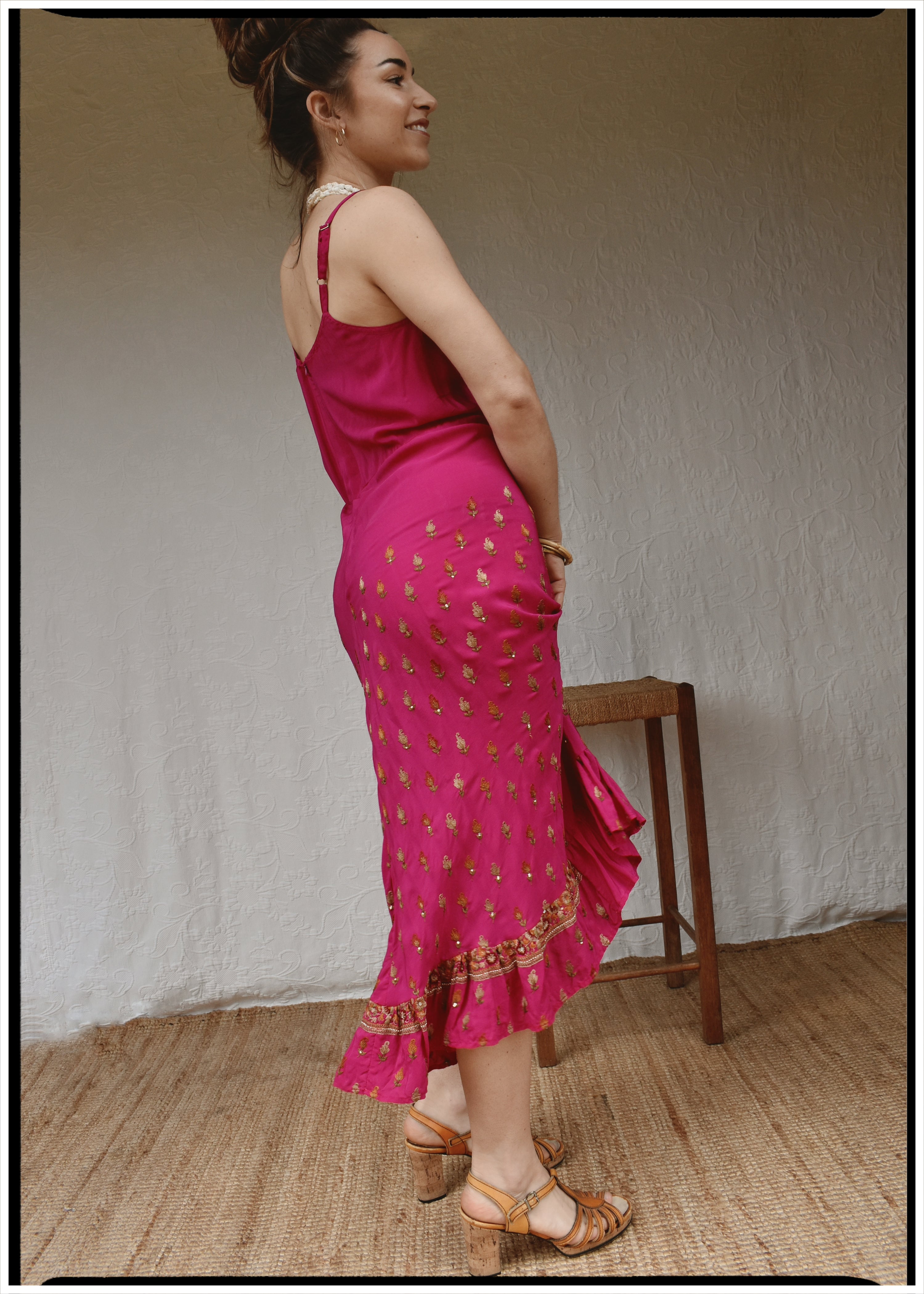 Rumex Silk Slip Dress ~ Flambe M