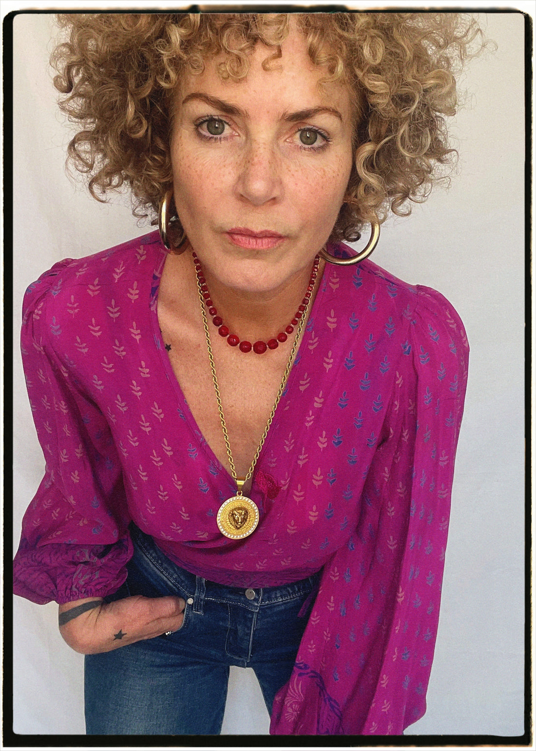 Hoya Silk Crepe Balloon Sleeve Wrap Top ~ Viva XS