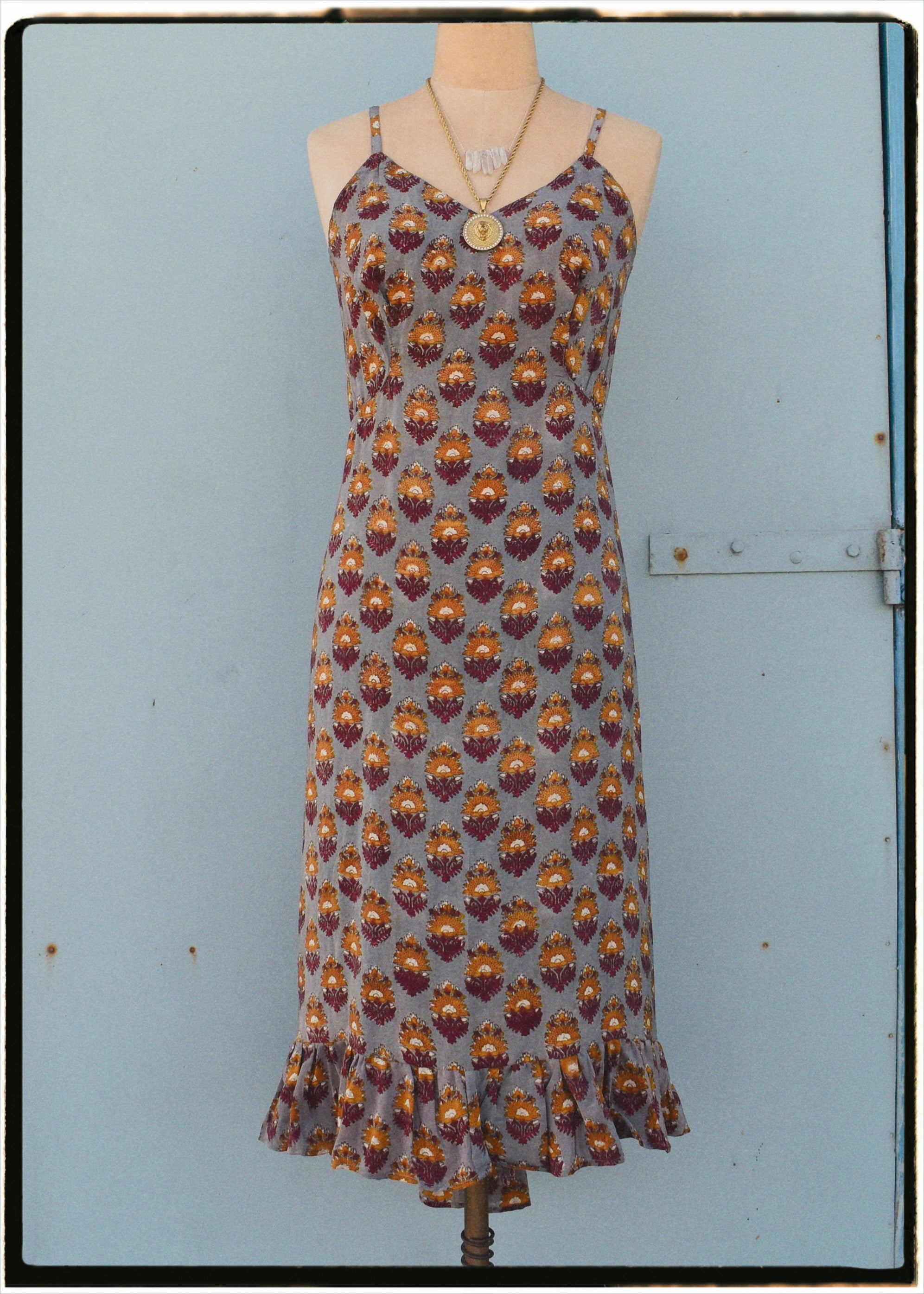 Rumex Silk Slip Dress ~ Provence M