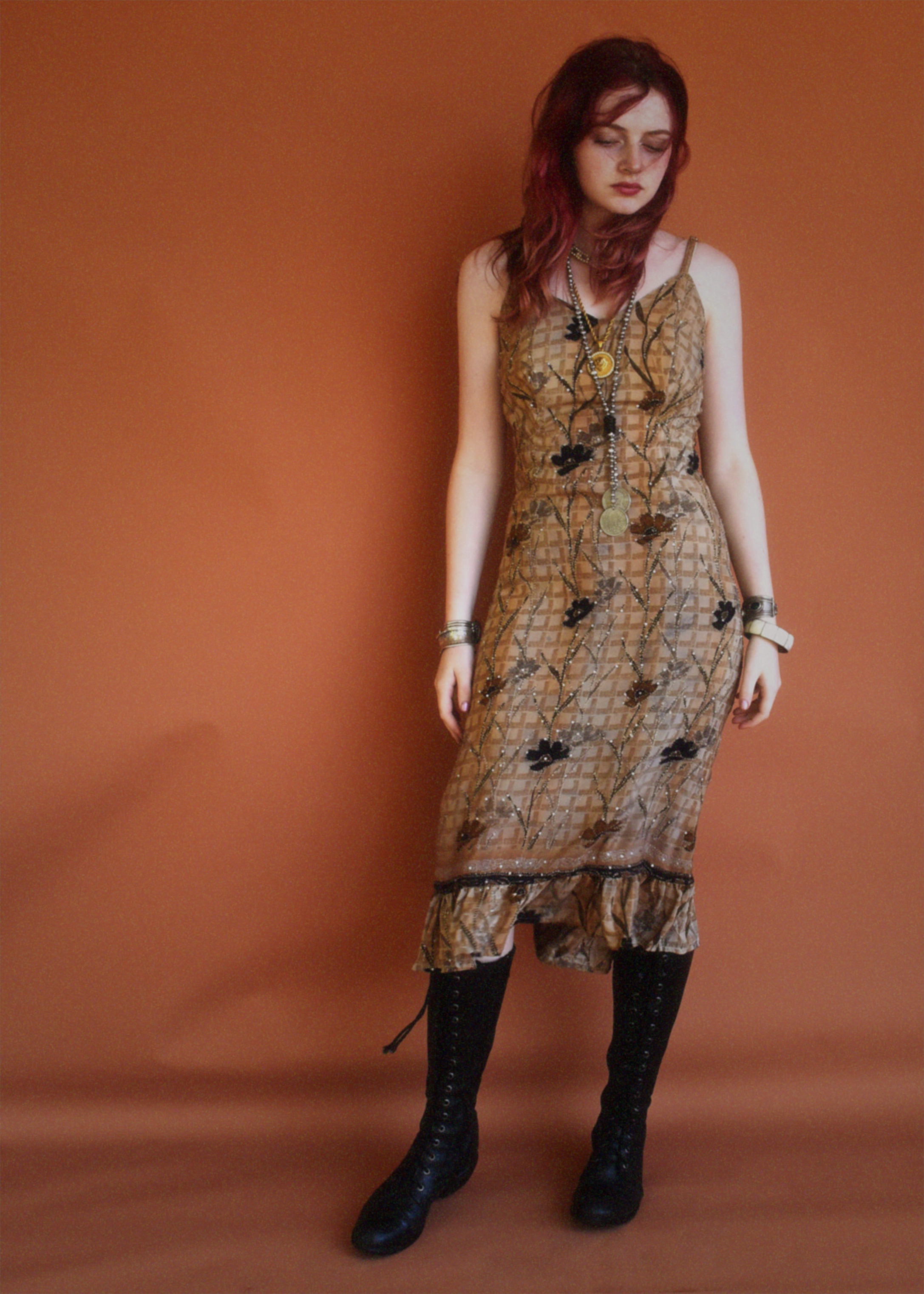 Rumex Silk Slip Dress ~ Carbon S & L