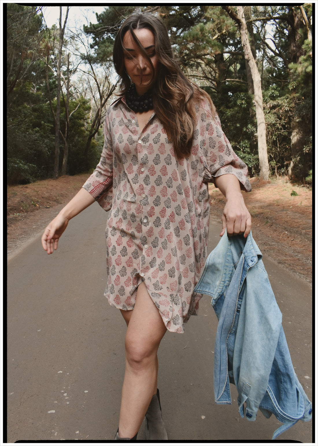 Astralagus Silk Crepe Oversized Shirt ~ Agarbatti