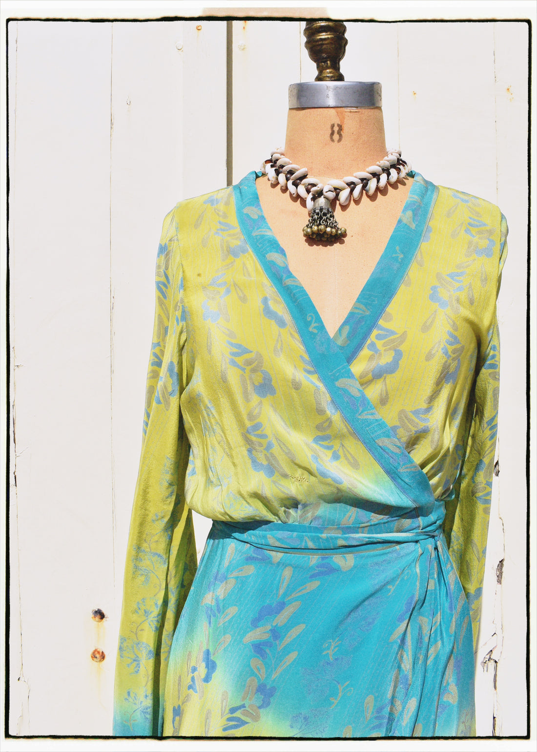 Caladium Silk Wrap Dress ~ Cascade XS