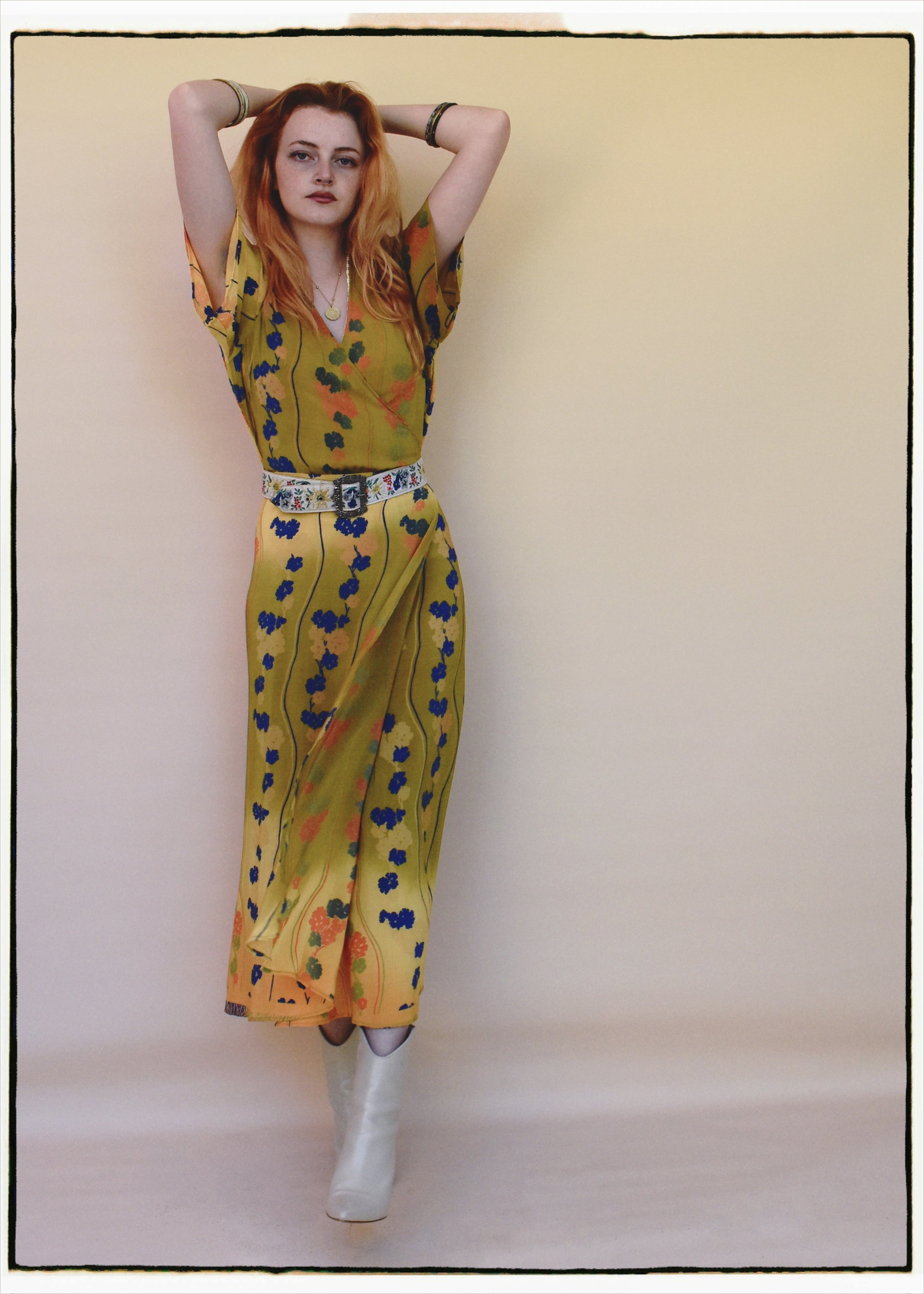 Liatris Silk Crepe Flutter Sleeve Wrap Dress ~ Ceylon L