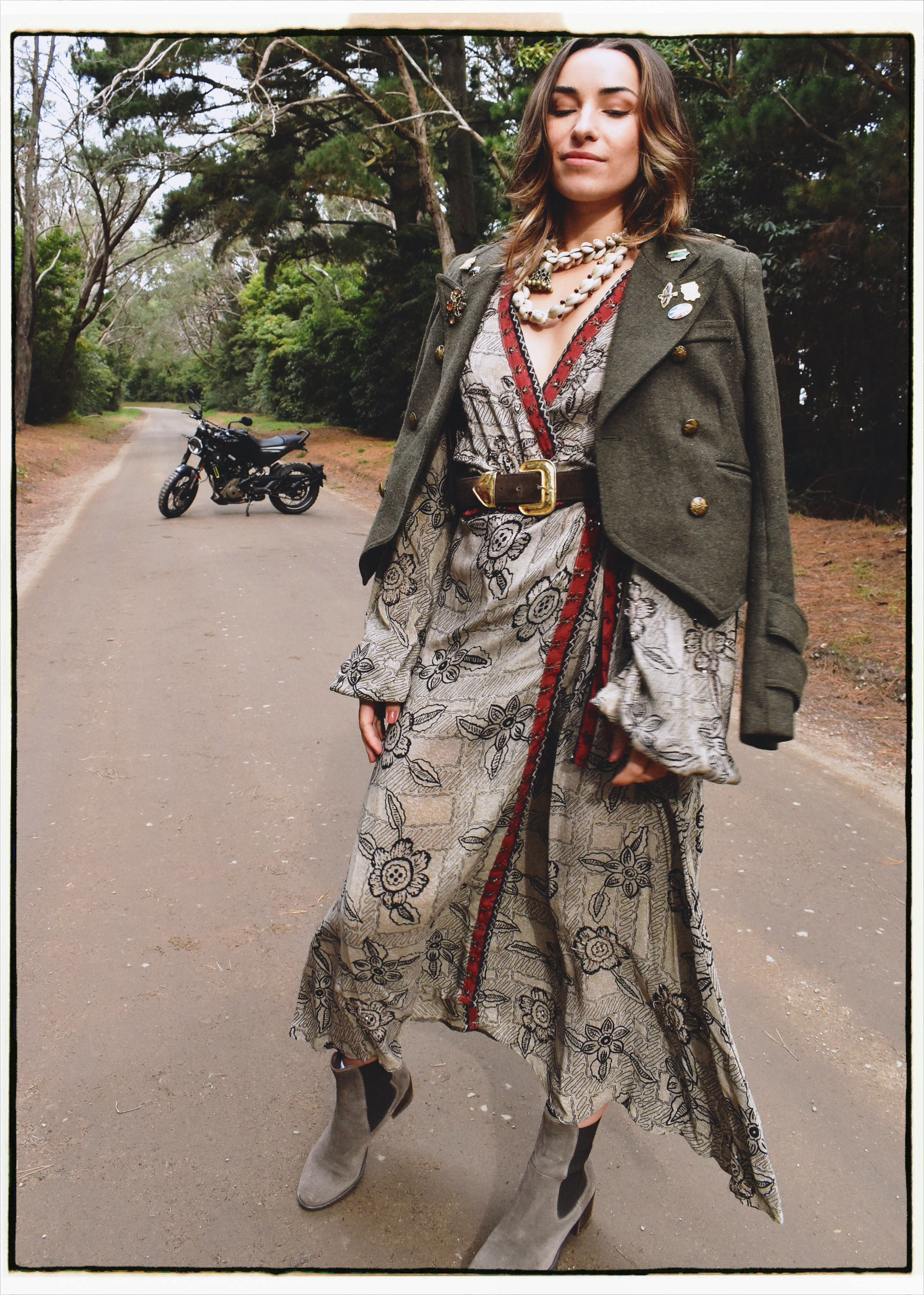 Caladium Wrap Silk Dress ~ Kalamata XL