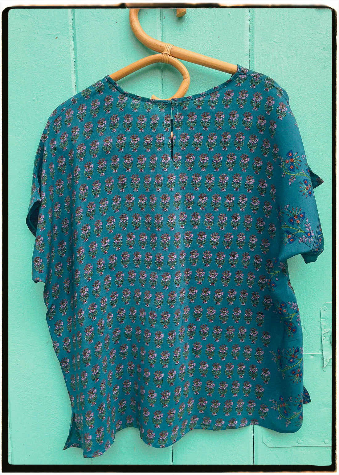 Viola Silk Crepe T-Shirt ~ Riviera XL