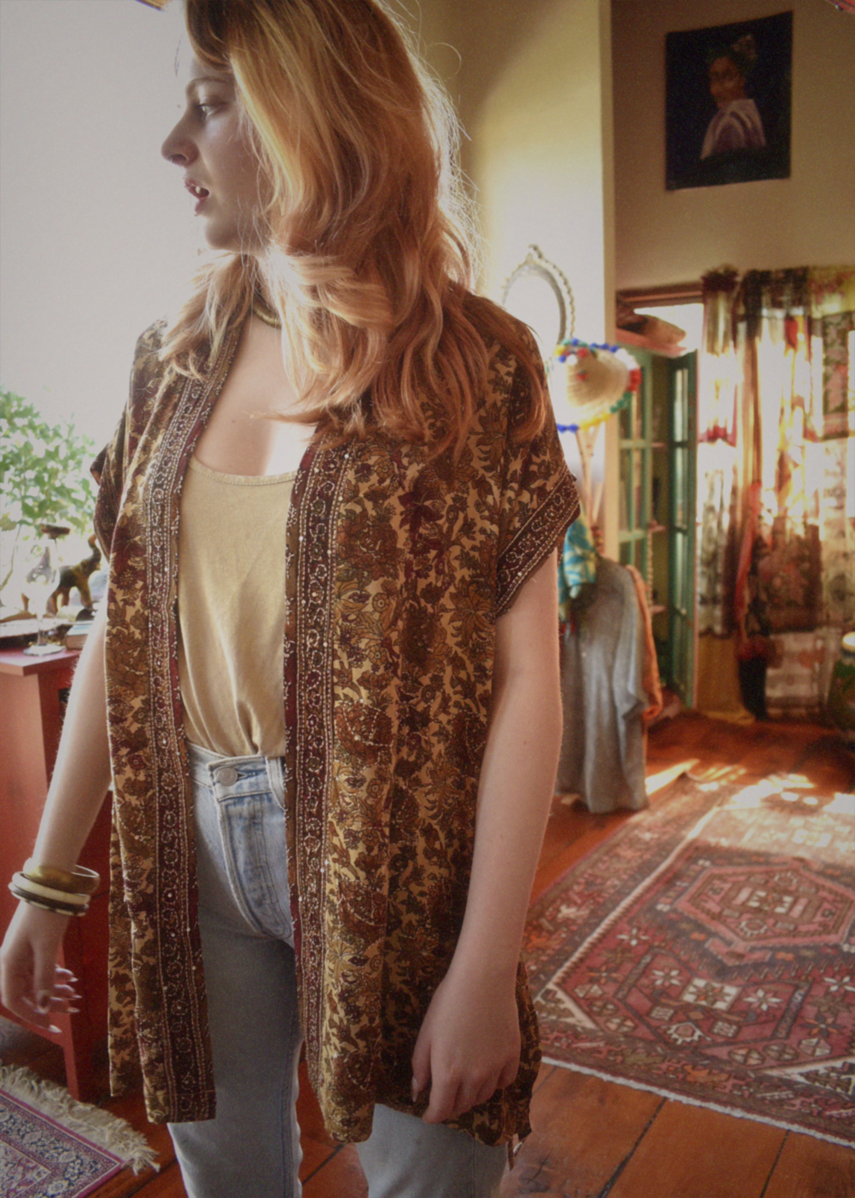 Pilea Silk Crepe Wrap Kimono Top ~ Windsor L/XL