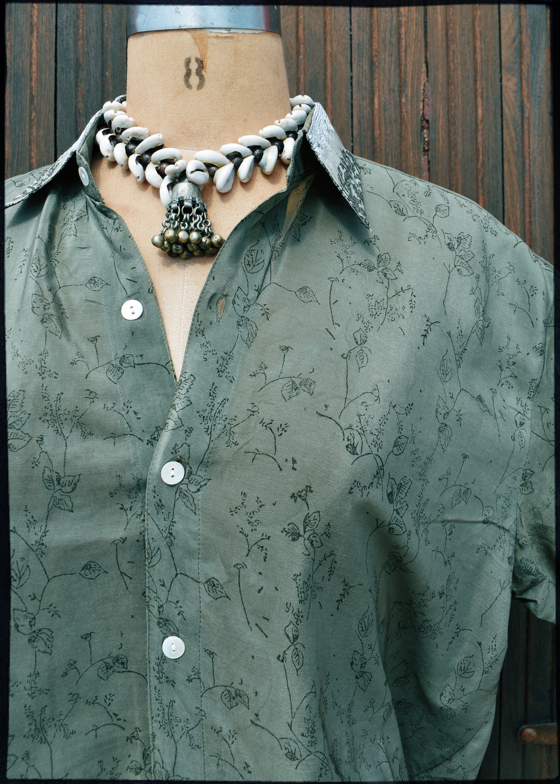 Astralagus Silk Crepe Oversized Shirt ~ Moss