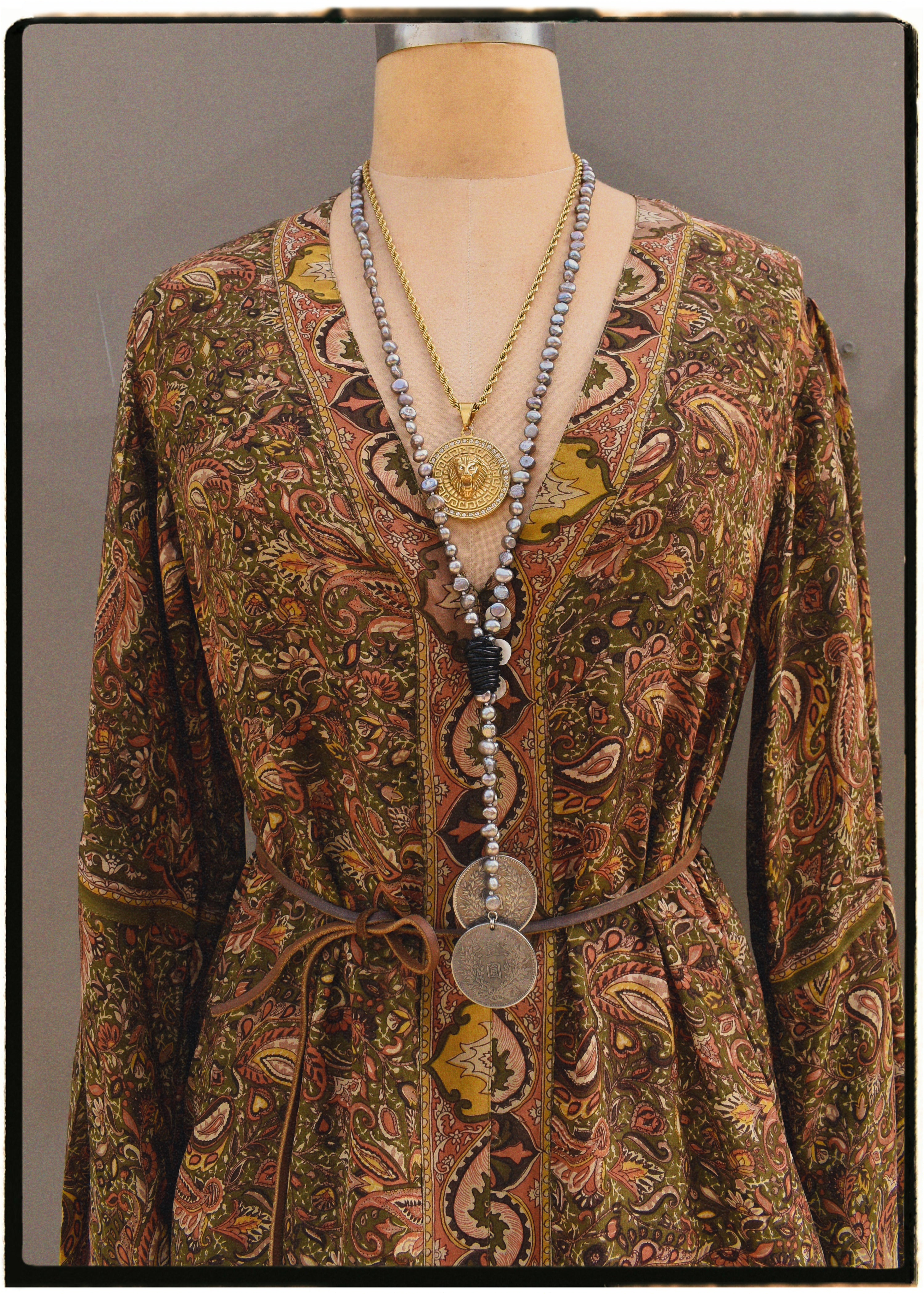 Zea Silk Crepe Kaftan Maxi Dress ~ Hazel S